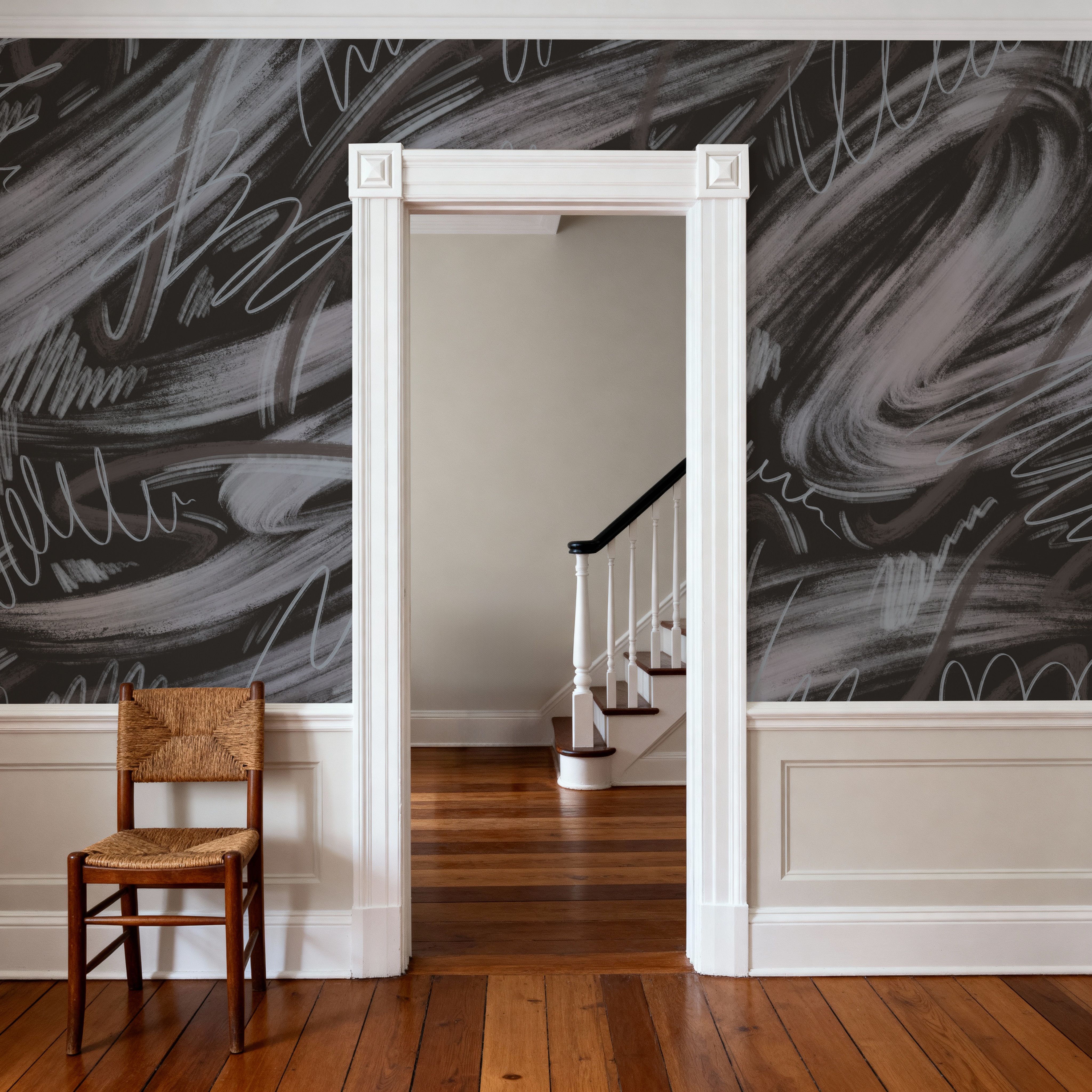 Scribble Flow, Chocolat, Wallpaper