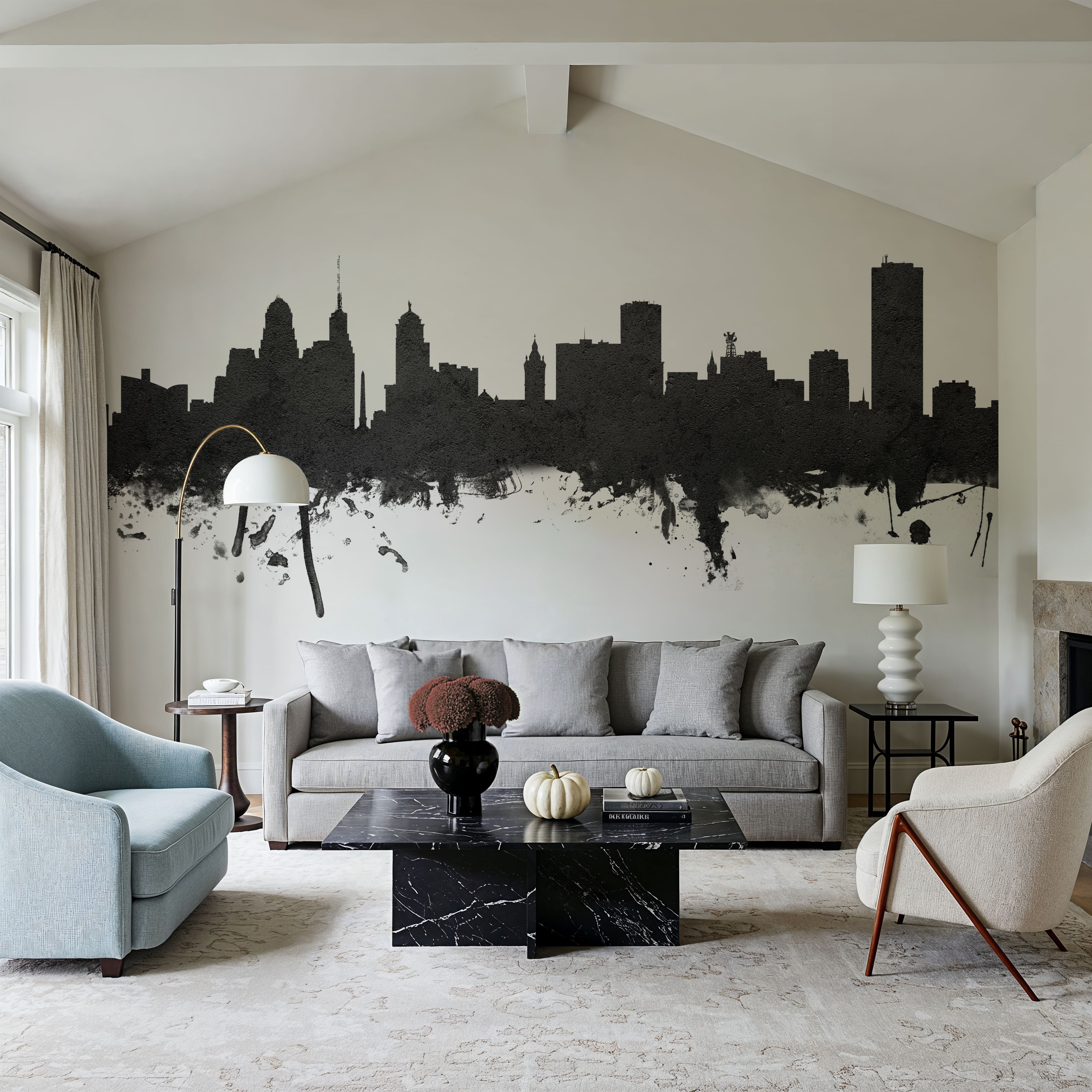 Buffalo New York Skyline Black & White