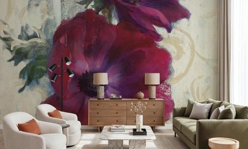 Rich Anemones I on Ivory
