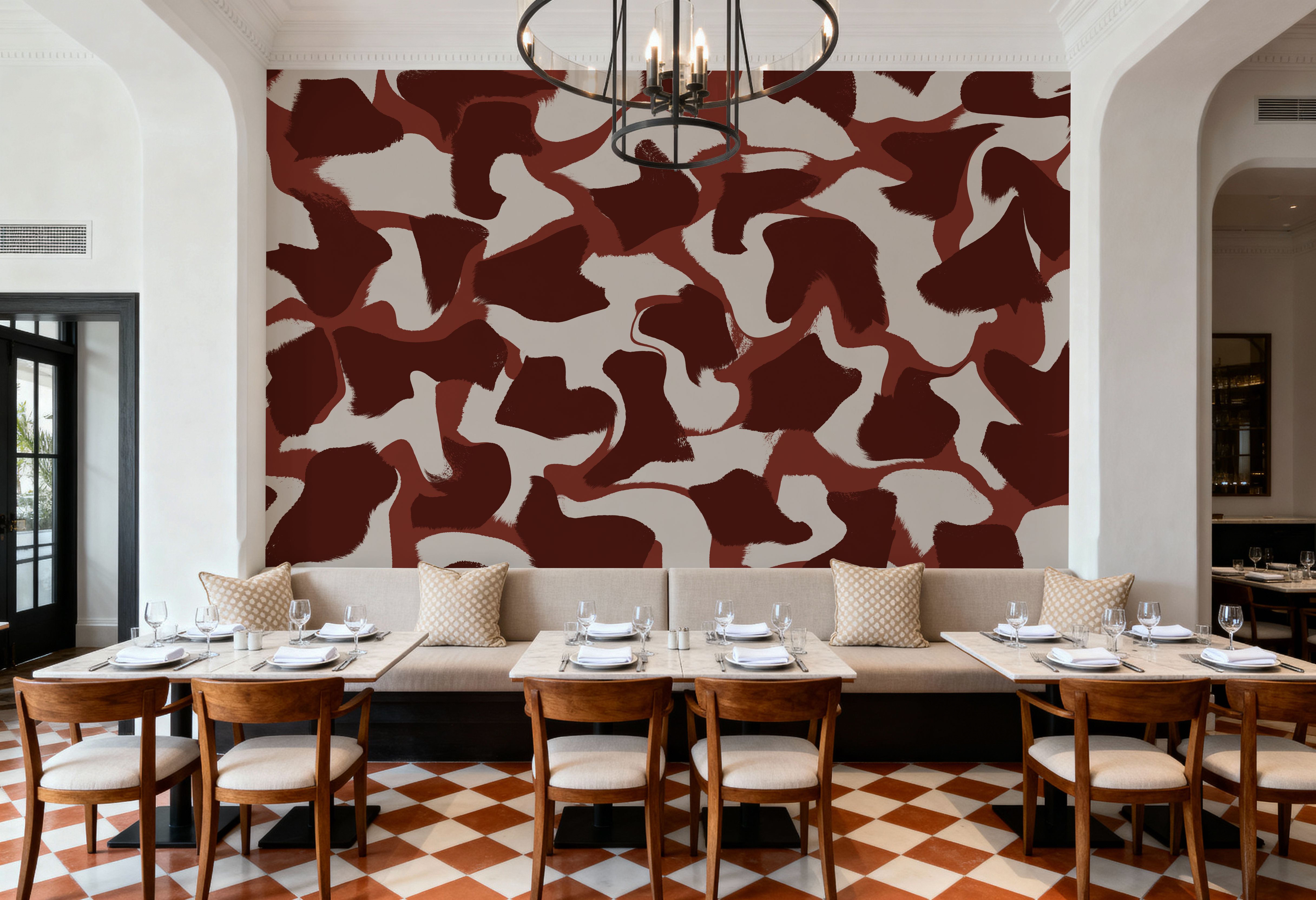 Liquid Beige Brown Strokes, Papel pintado