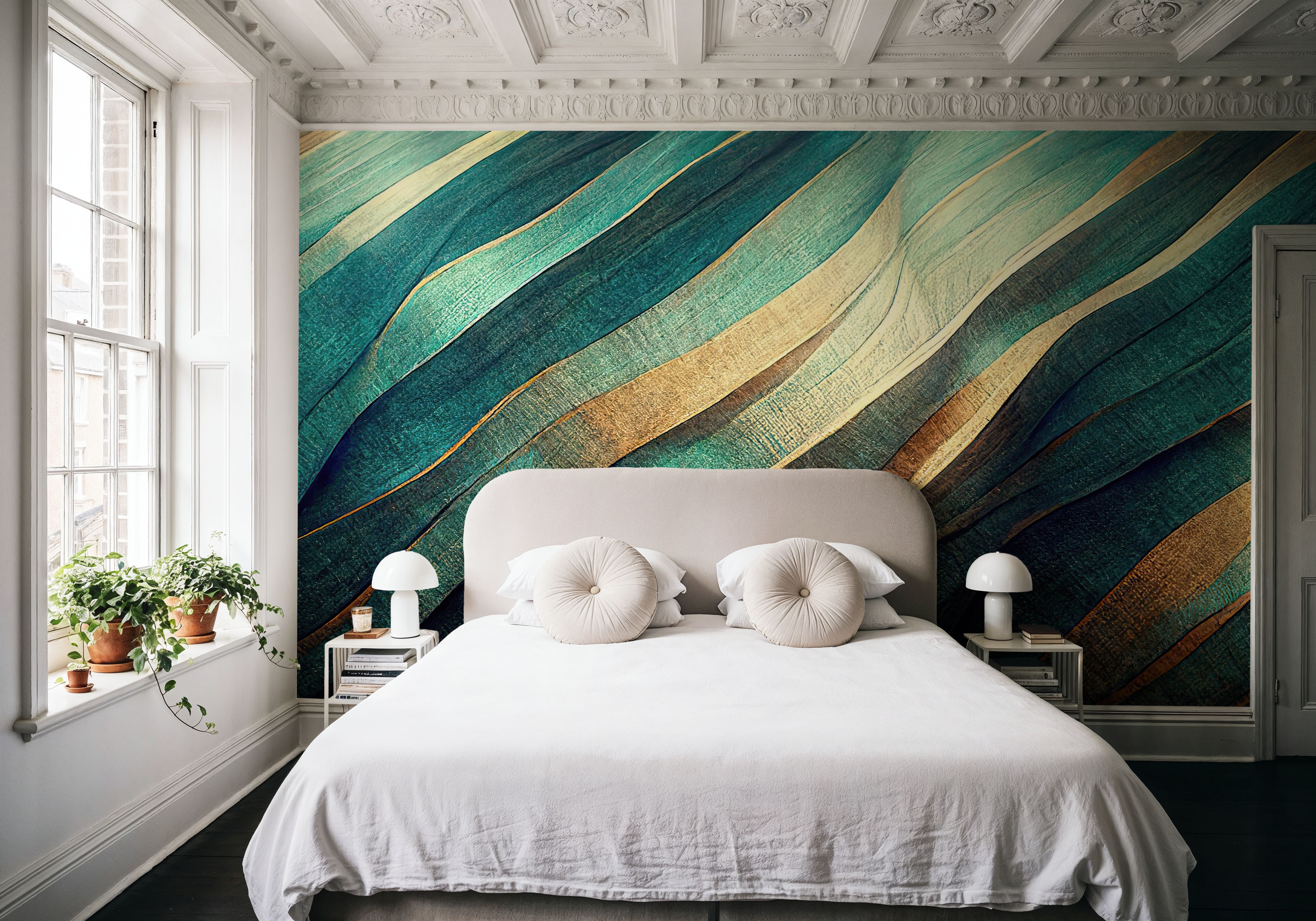 Ripple Flow Turquoise, Tapeten