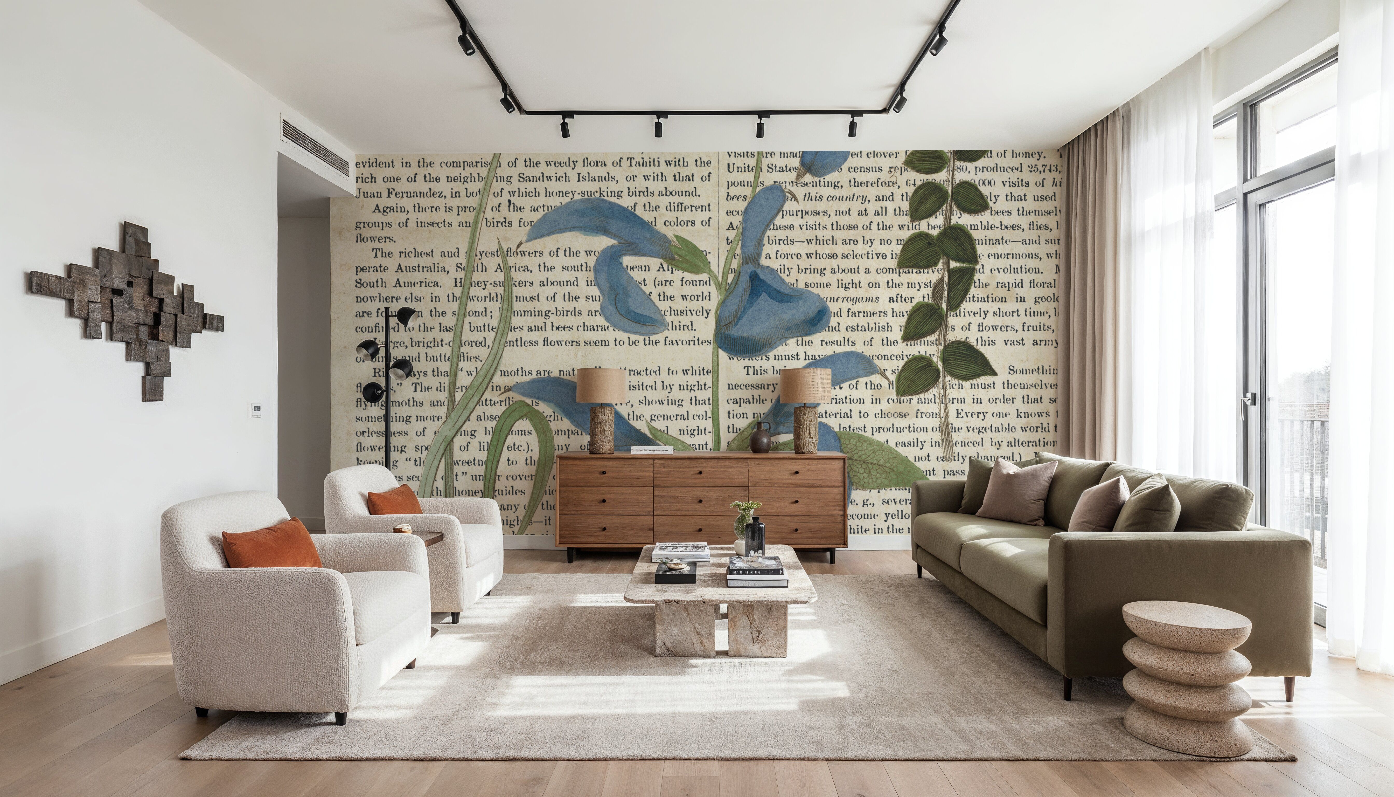 Salvia Florals on Newsprint II