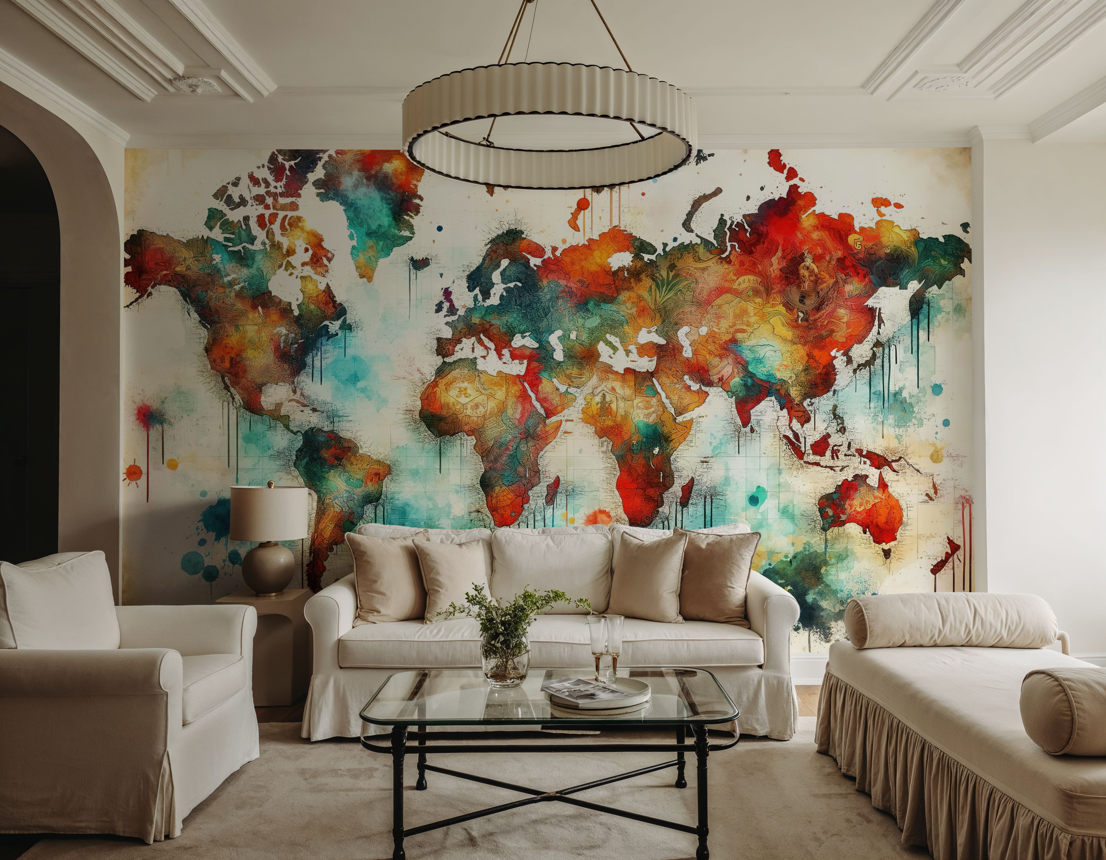 Watercolor Historical World Map