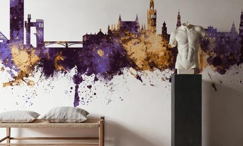 Sevilla Skyline Purple & Gold