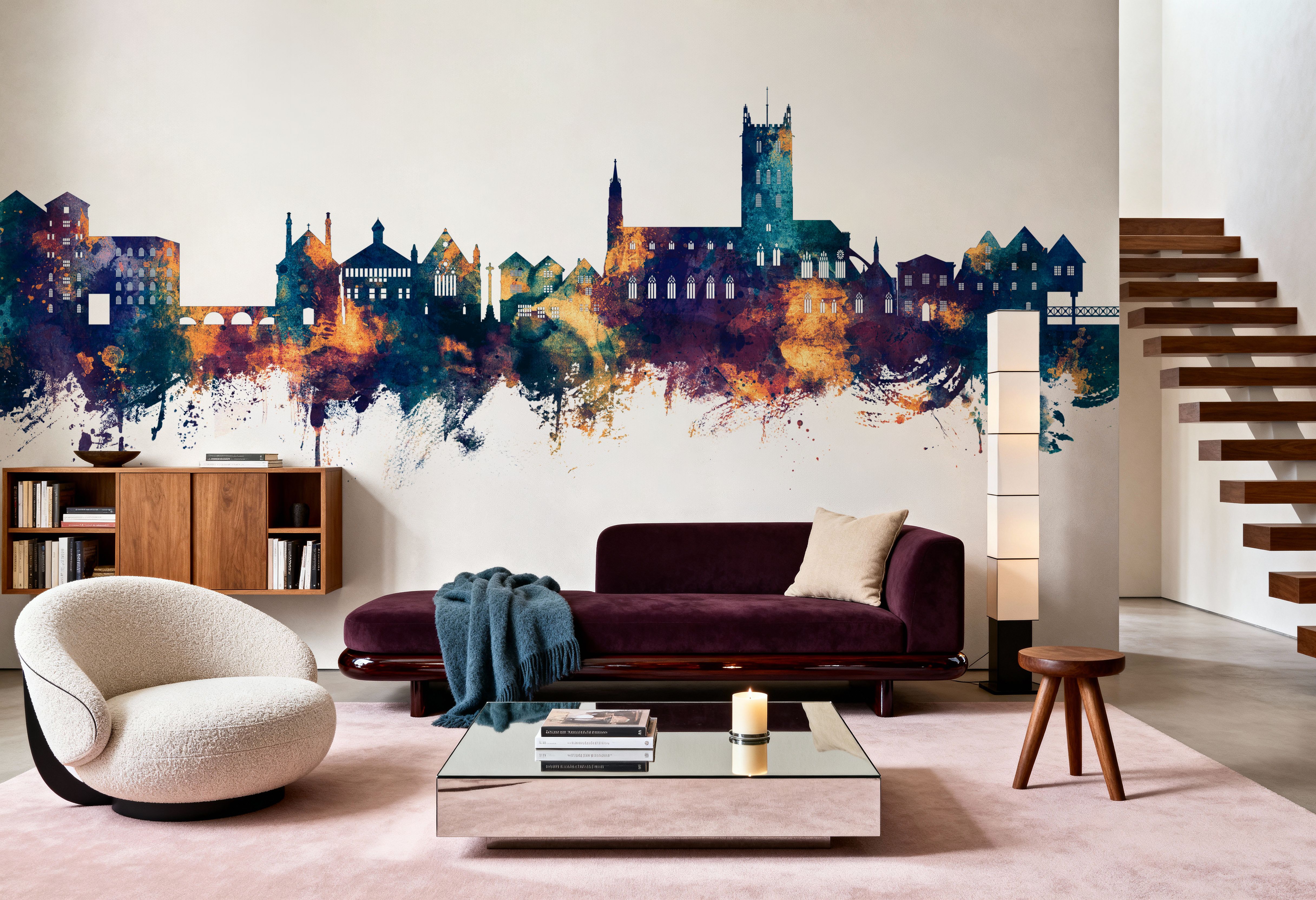 Tewkesbury England Skyline Blue & Bronze