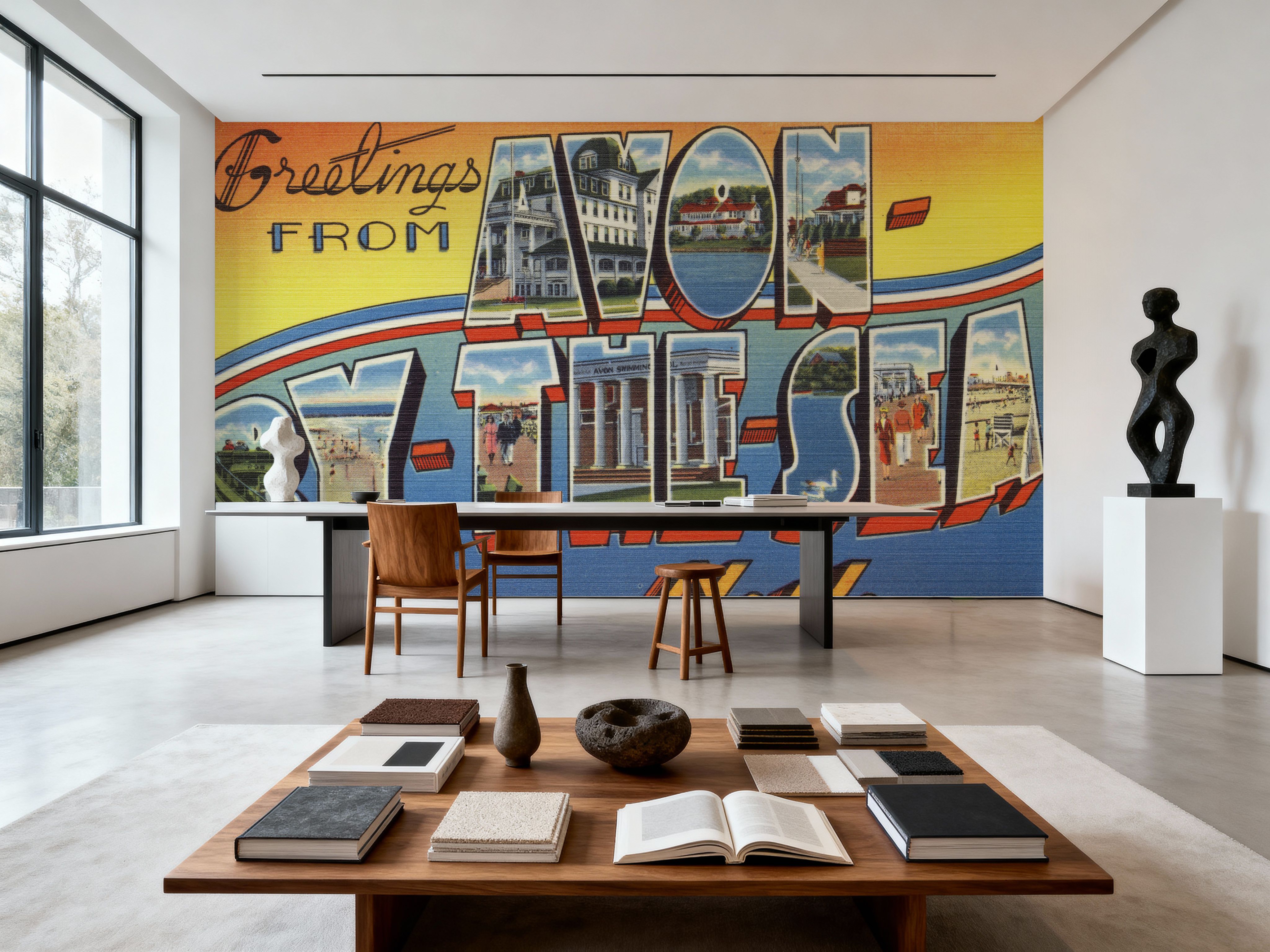 Greetings from Avon-by-the-sea - Screenprint Postcard