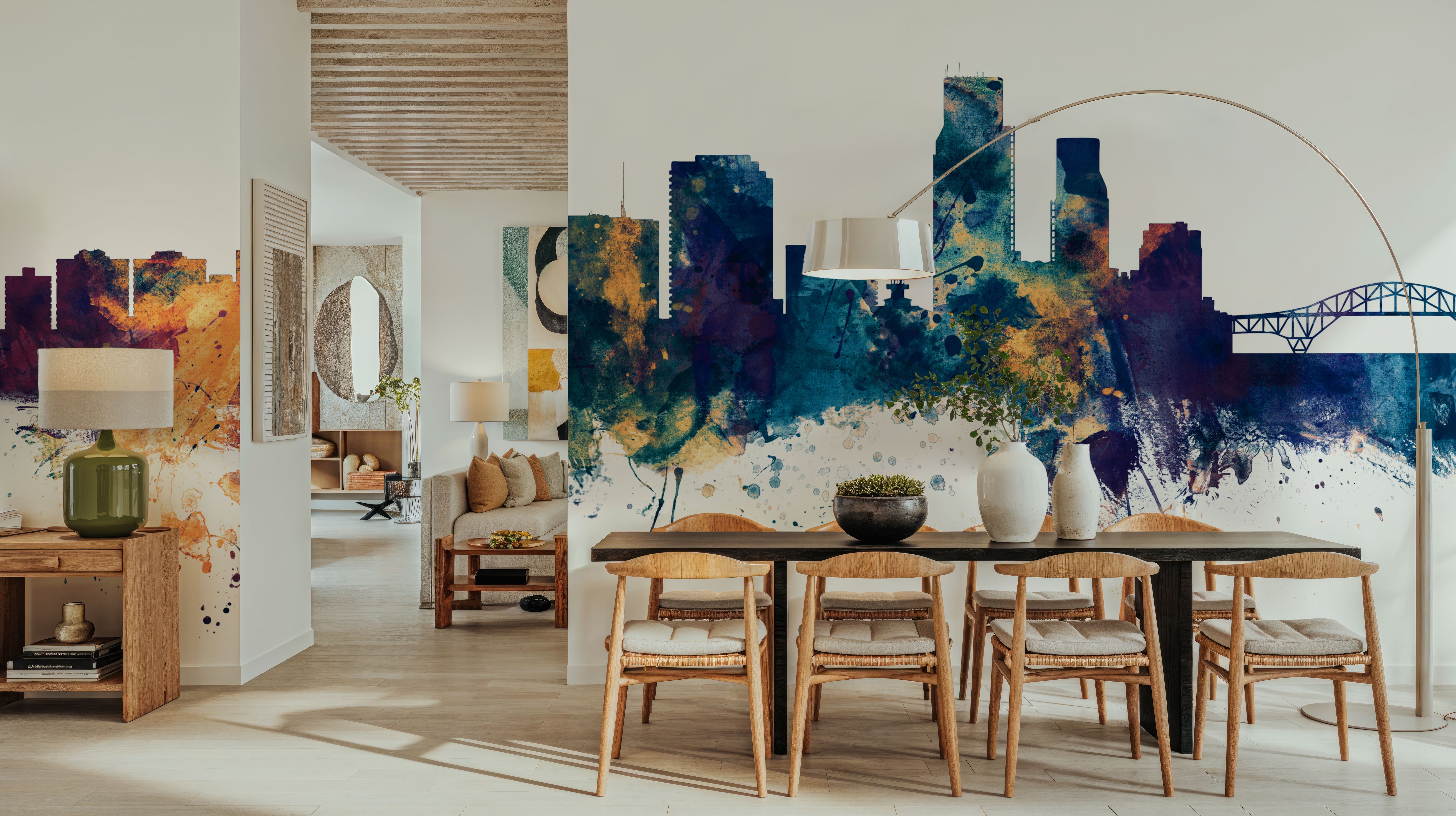 Corpus Christi Texas Skyline Blue & Bronze