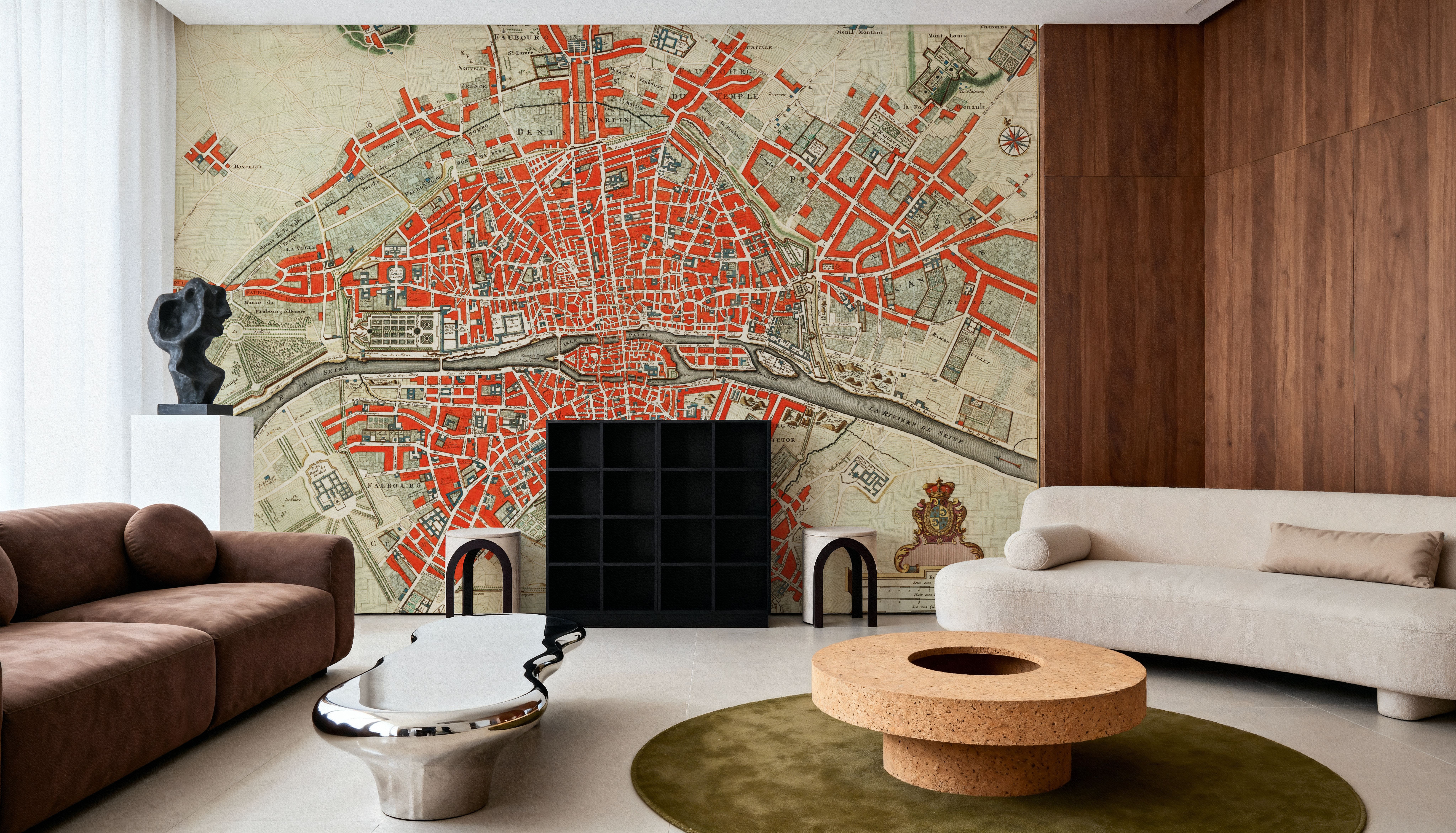 Paris Map 1700s, Papier peint