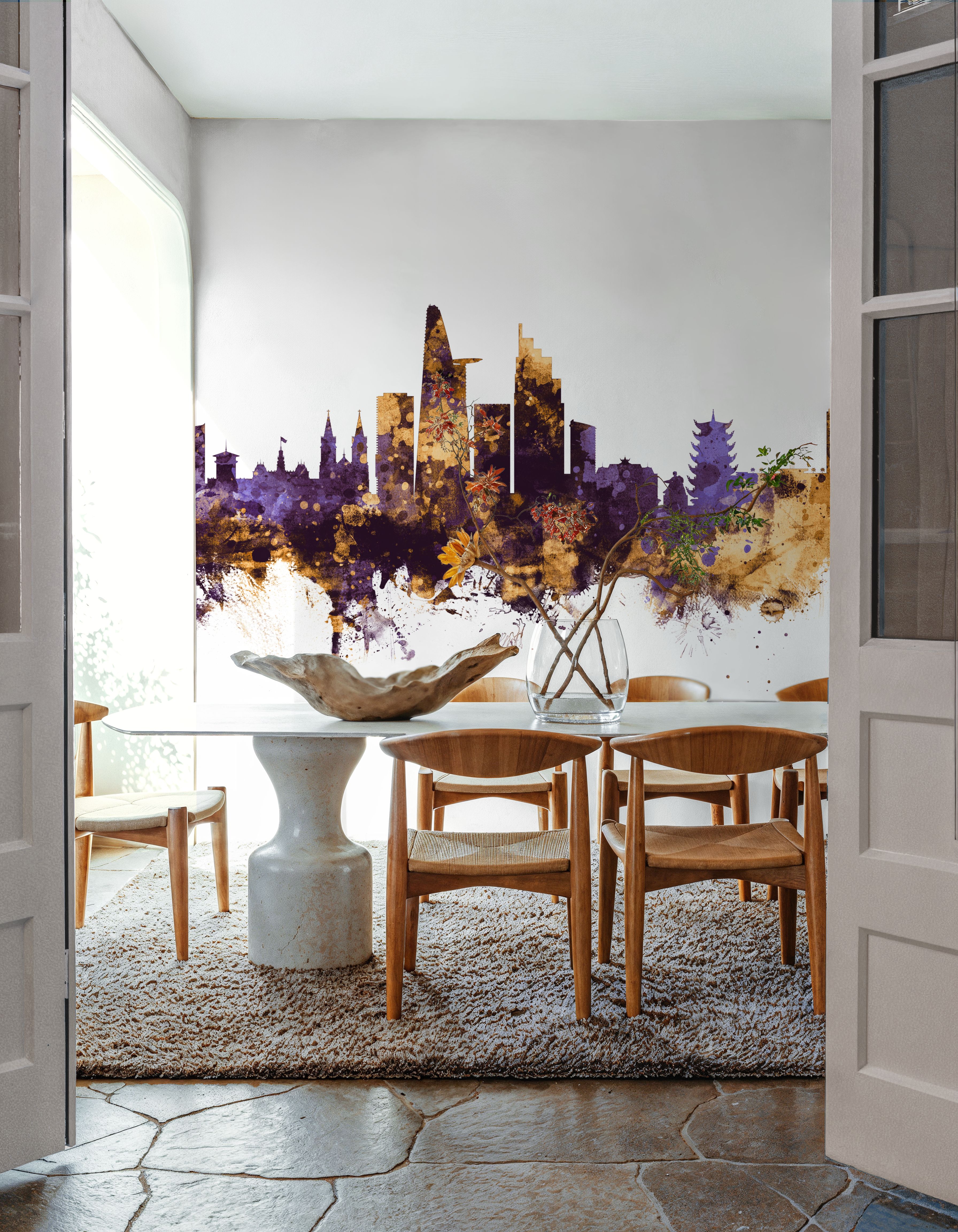 Ho Chi Minh City Vietnam Skyline Purple & Gold