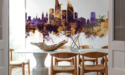 Ho Chi Minh City Vietnam Skyline Purple & Gold
