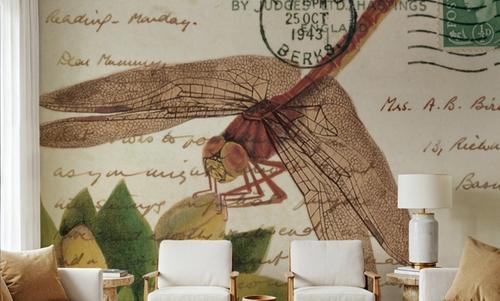 Dragonfly Postcard II Cream