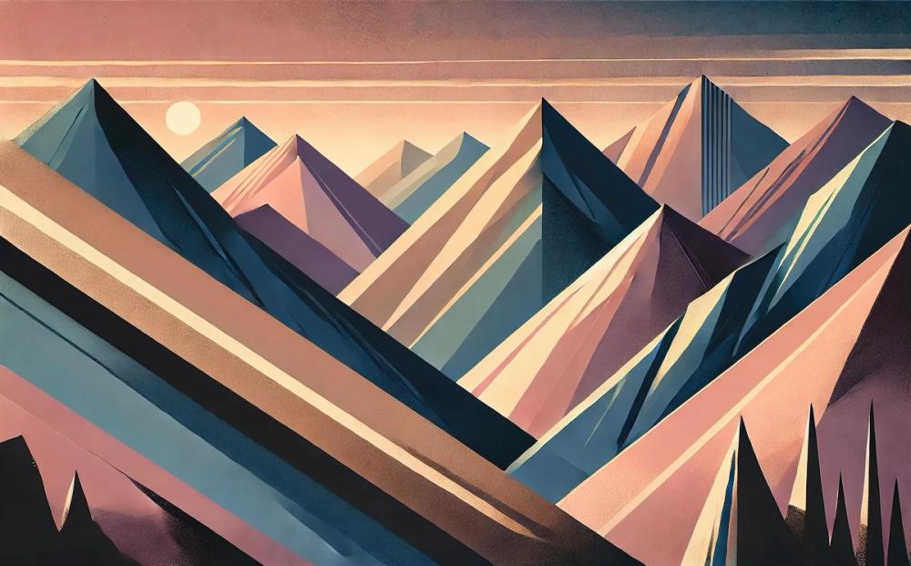 Serenity Mountain Vista in Art Deco