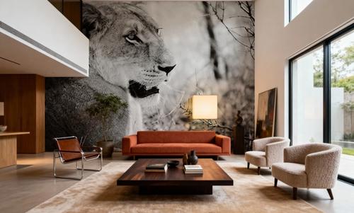 Lioness Square BW