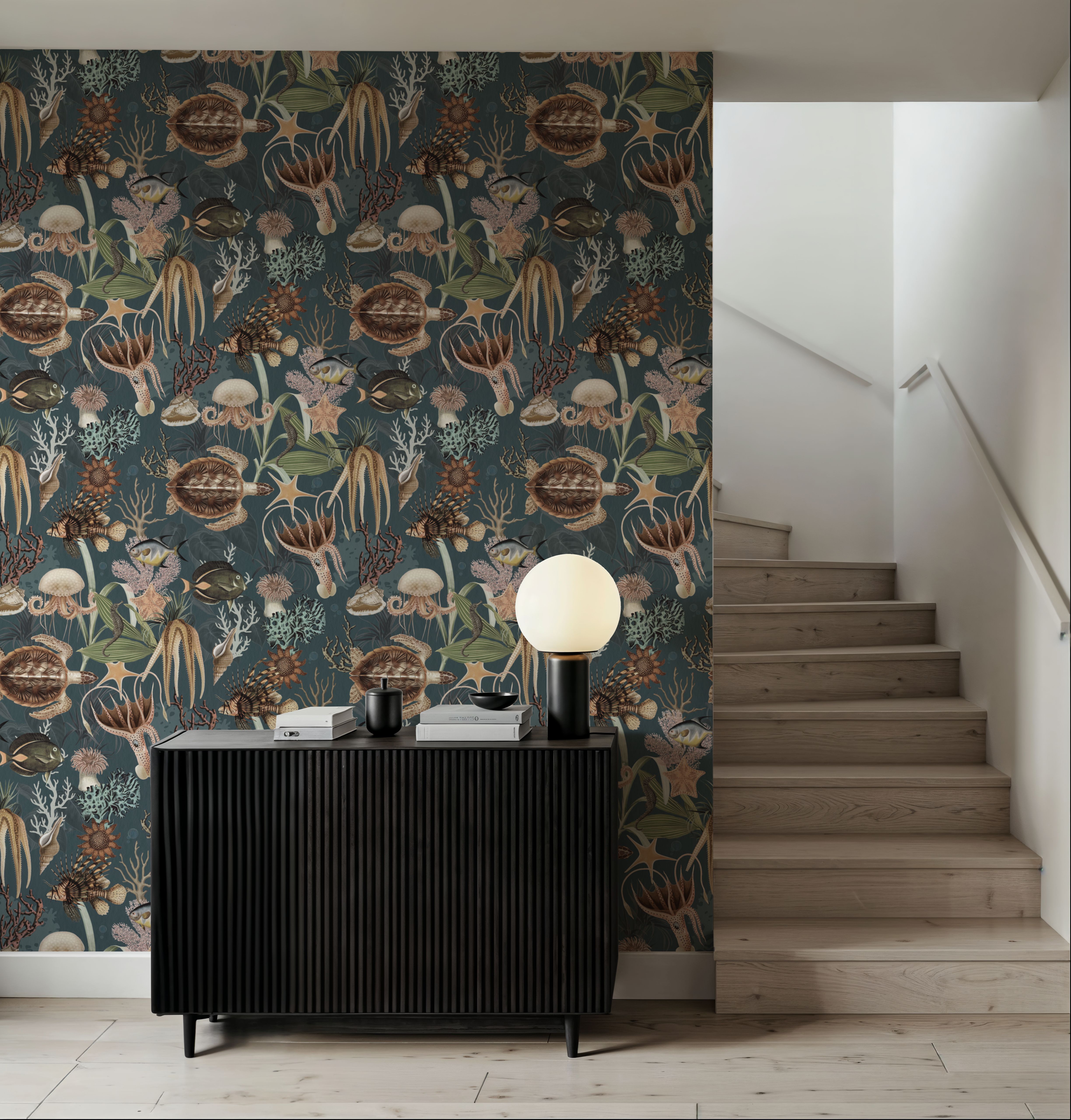 Deep Sea, Pigeon Blue, Tapet