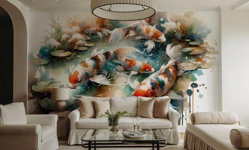 Koi Fishes in Watercolor