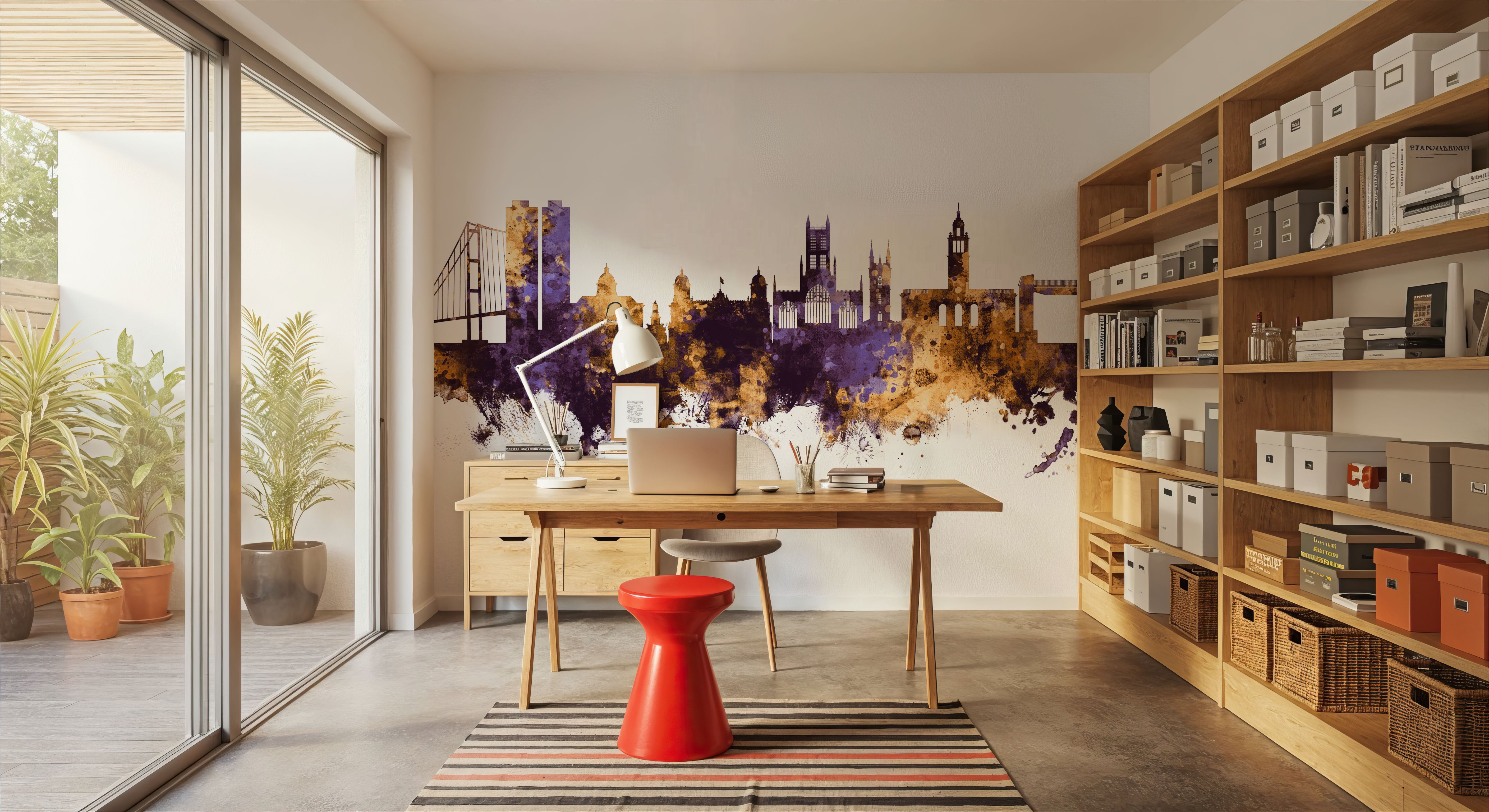 Kingston upon Hull England Skyline Purple & Gold