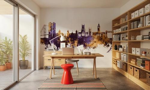 Kingston upon Hull England Skyline Purple & Gold