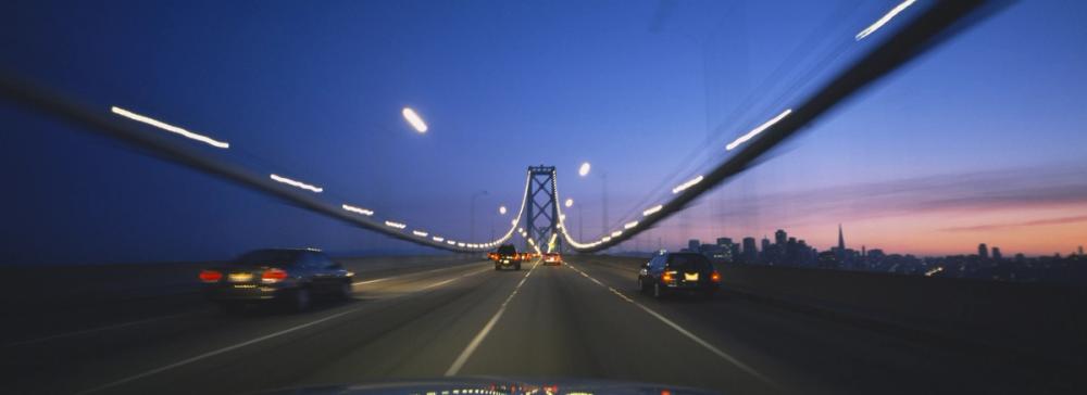 Twilight Bridge Crossing