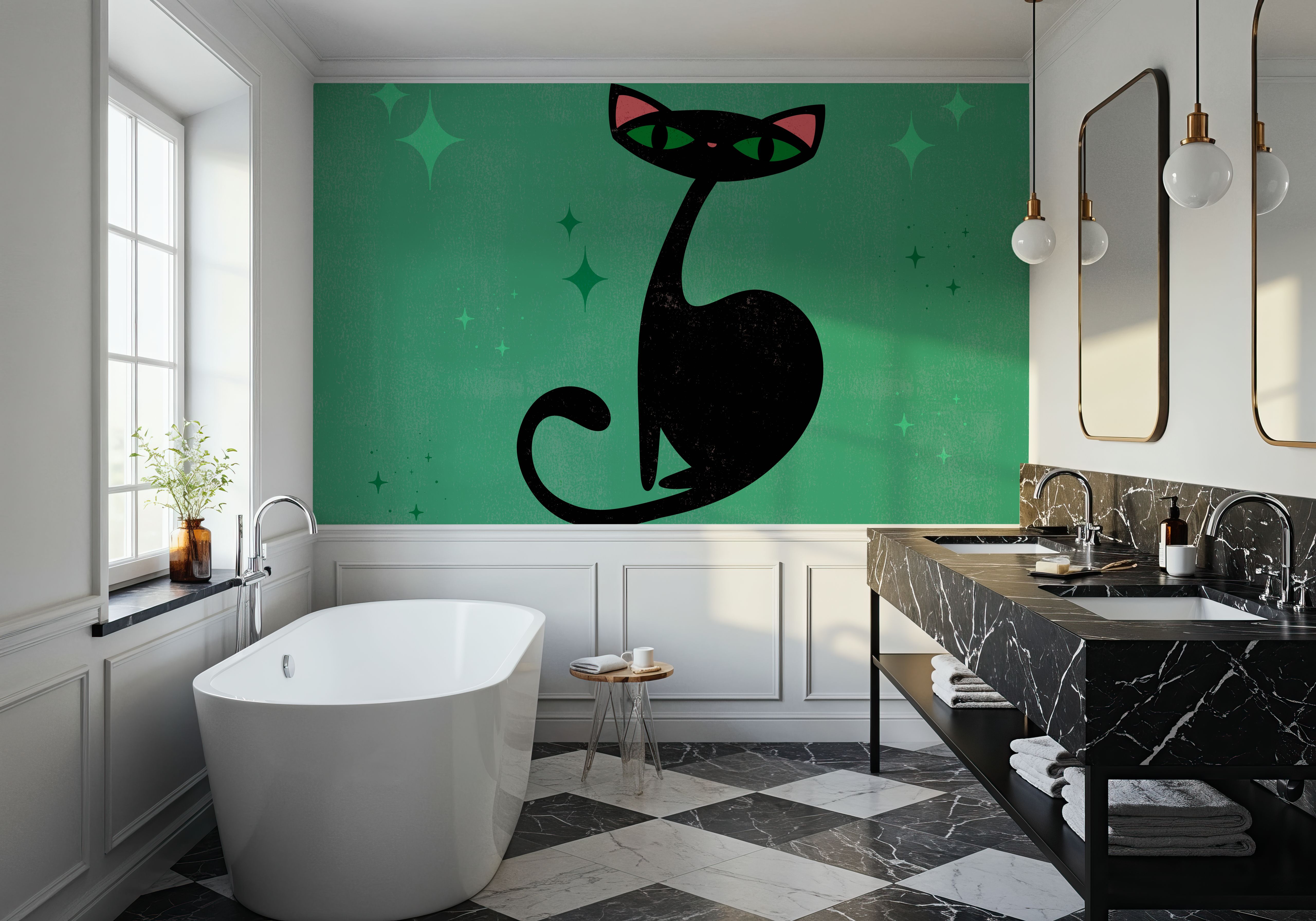 Retro Cat, Green