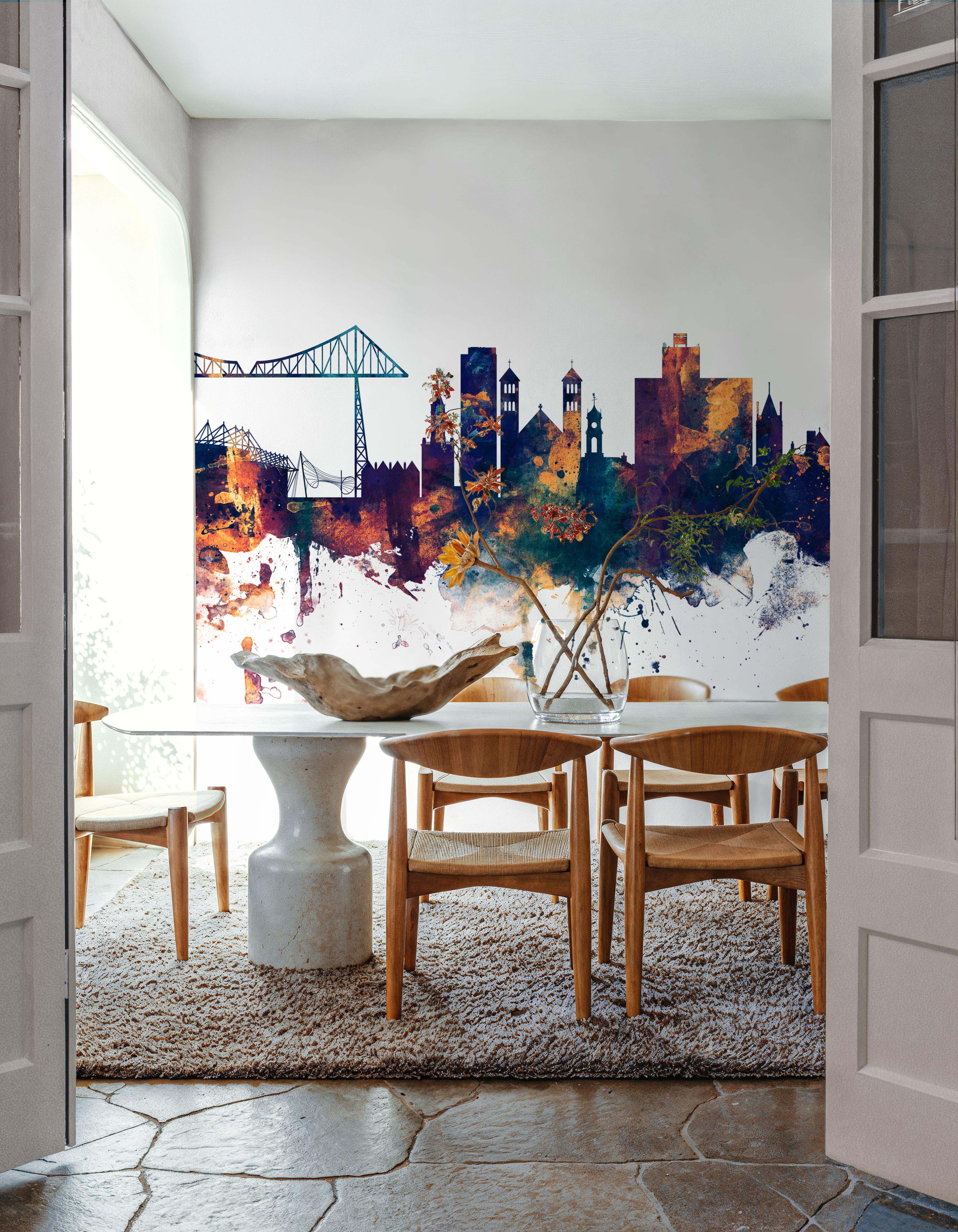 Middlesbrough England Skyline Blue & Bronze