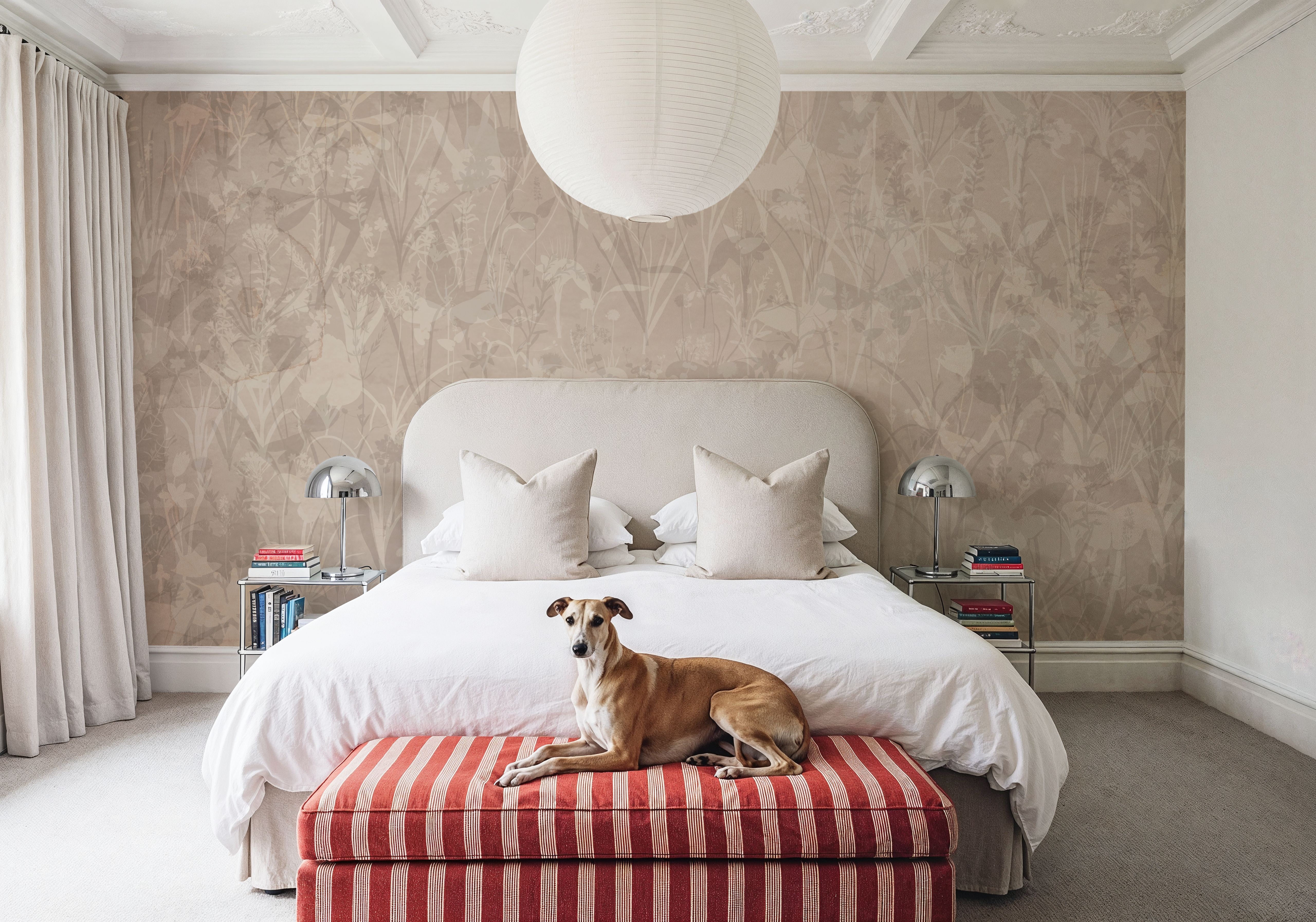 Herbals and Butterflies Double Silhouette Brown