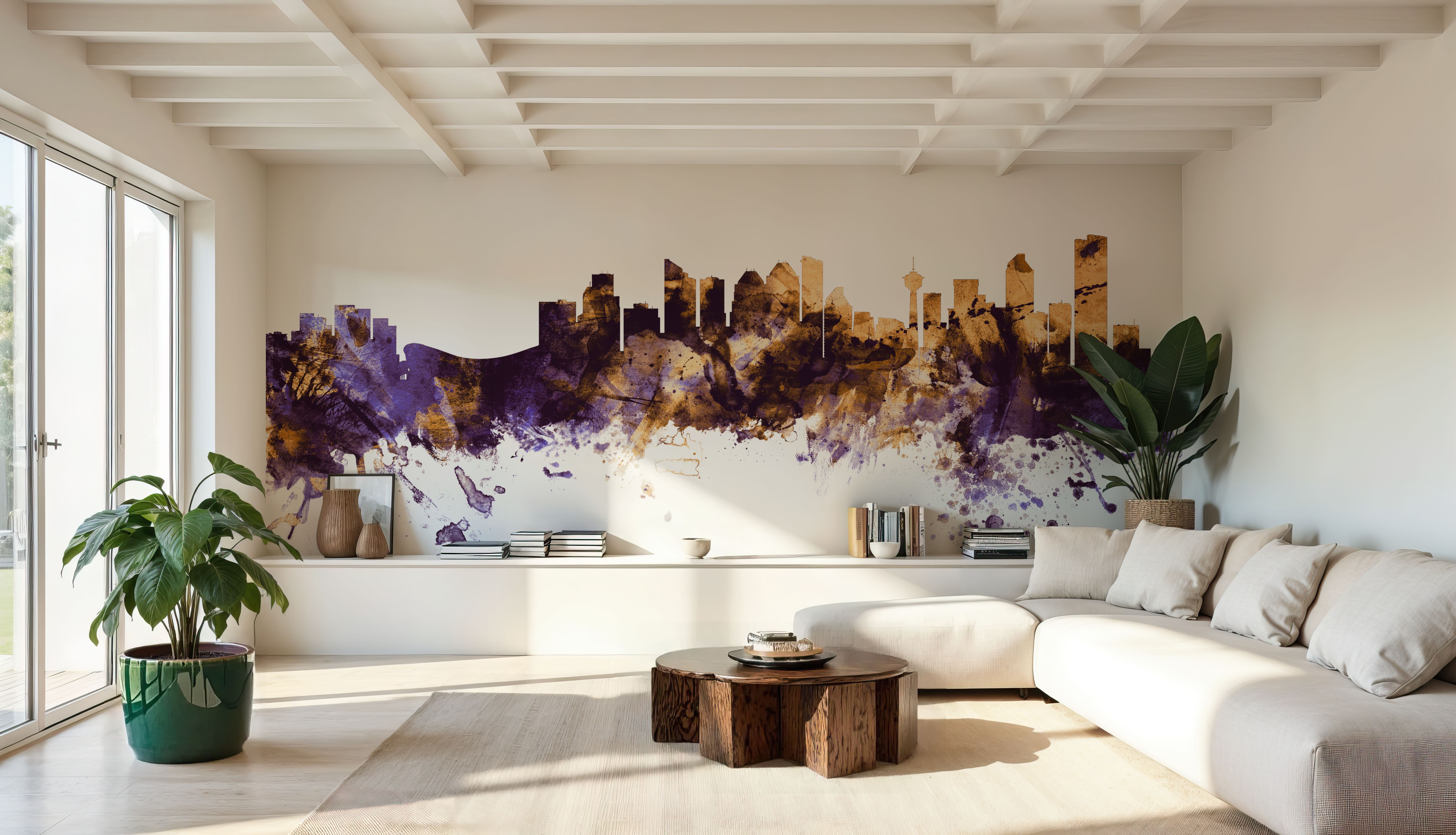 Calgary Canada Skyline Purple & Gold