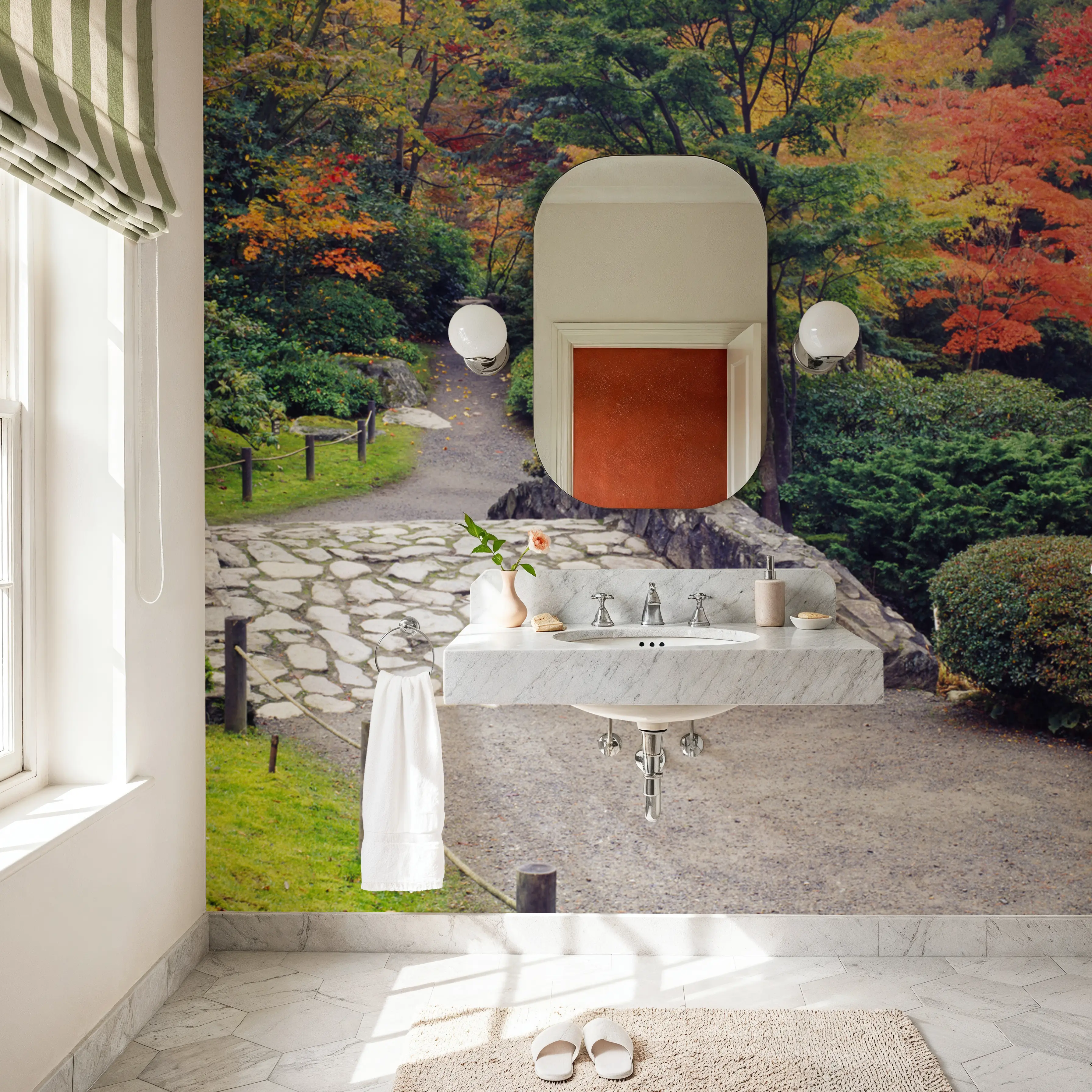 Wall Mural - Autumn Zen Garden - Offices - Wallism UK - Peel & Stick or Paste-the-Wall