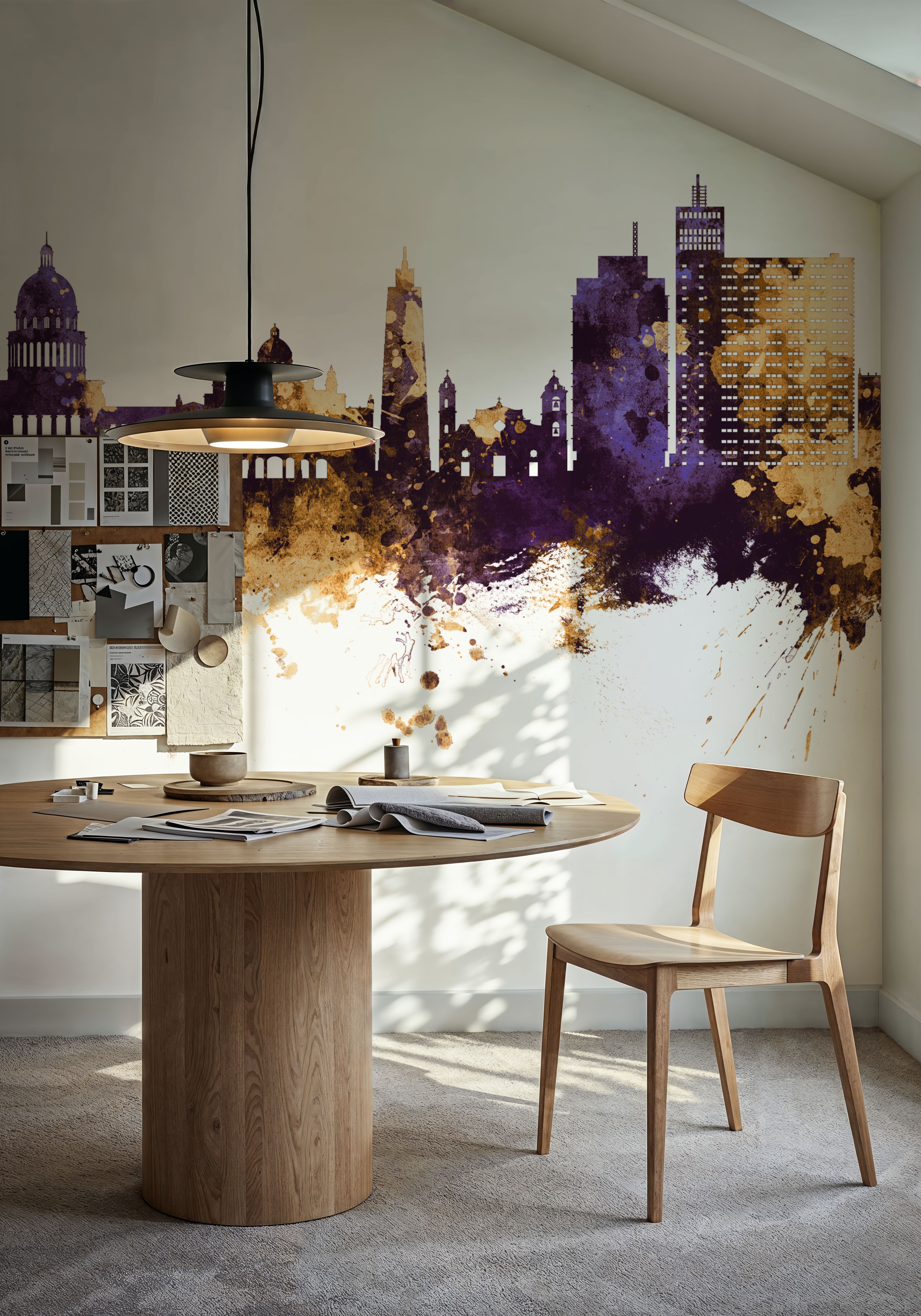 Havana Cuba Skyline Purple & Gold