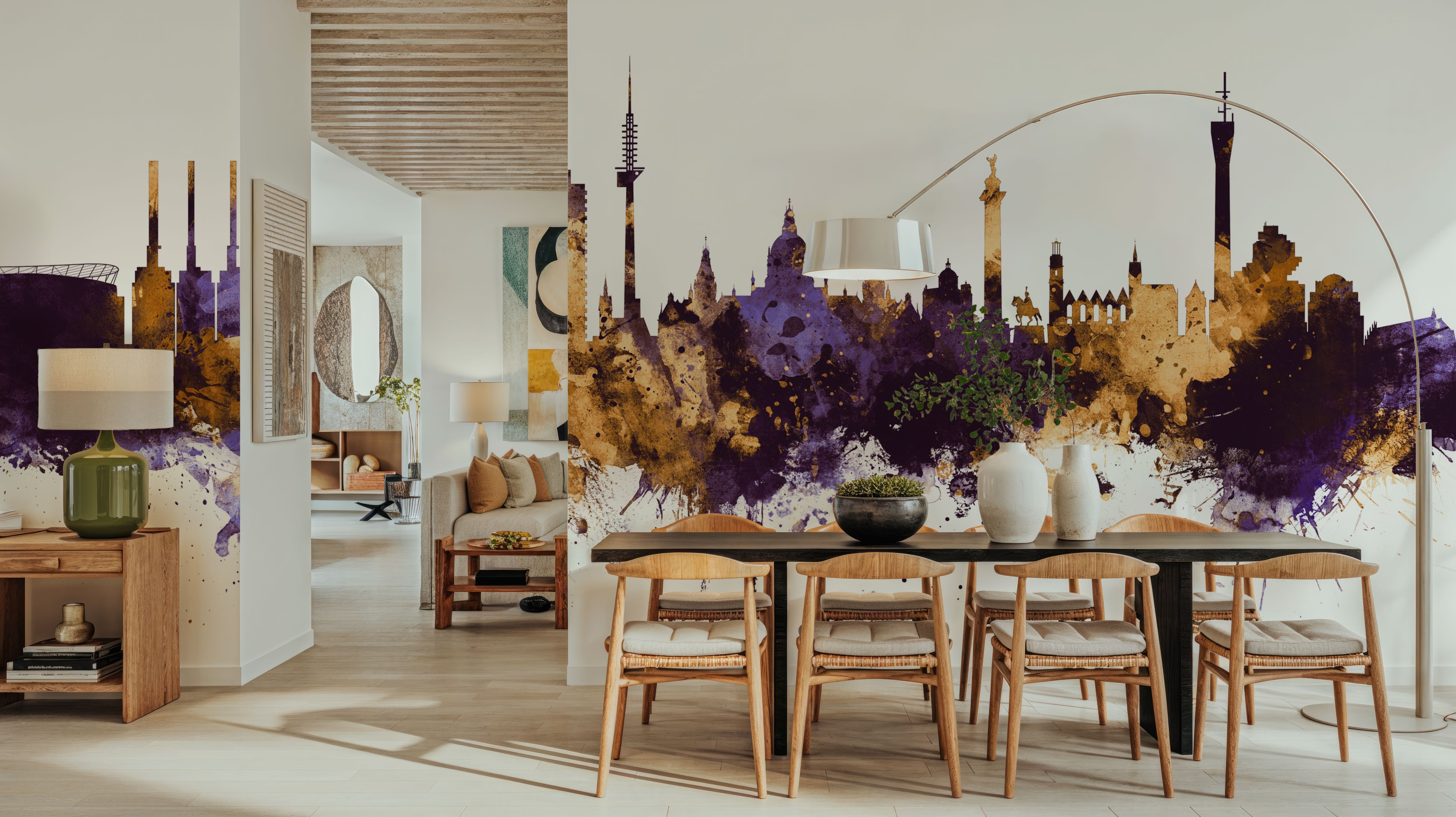 Hannover Germany Skyline Purple & Gold