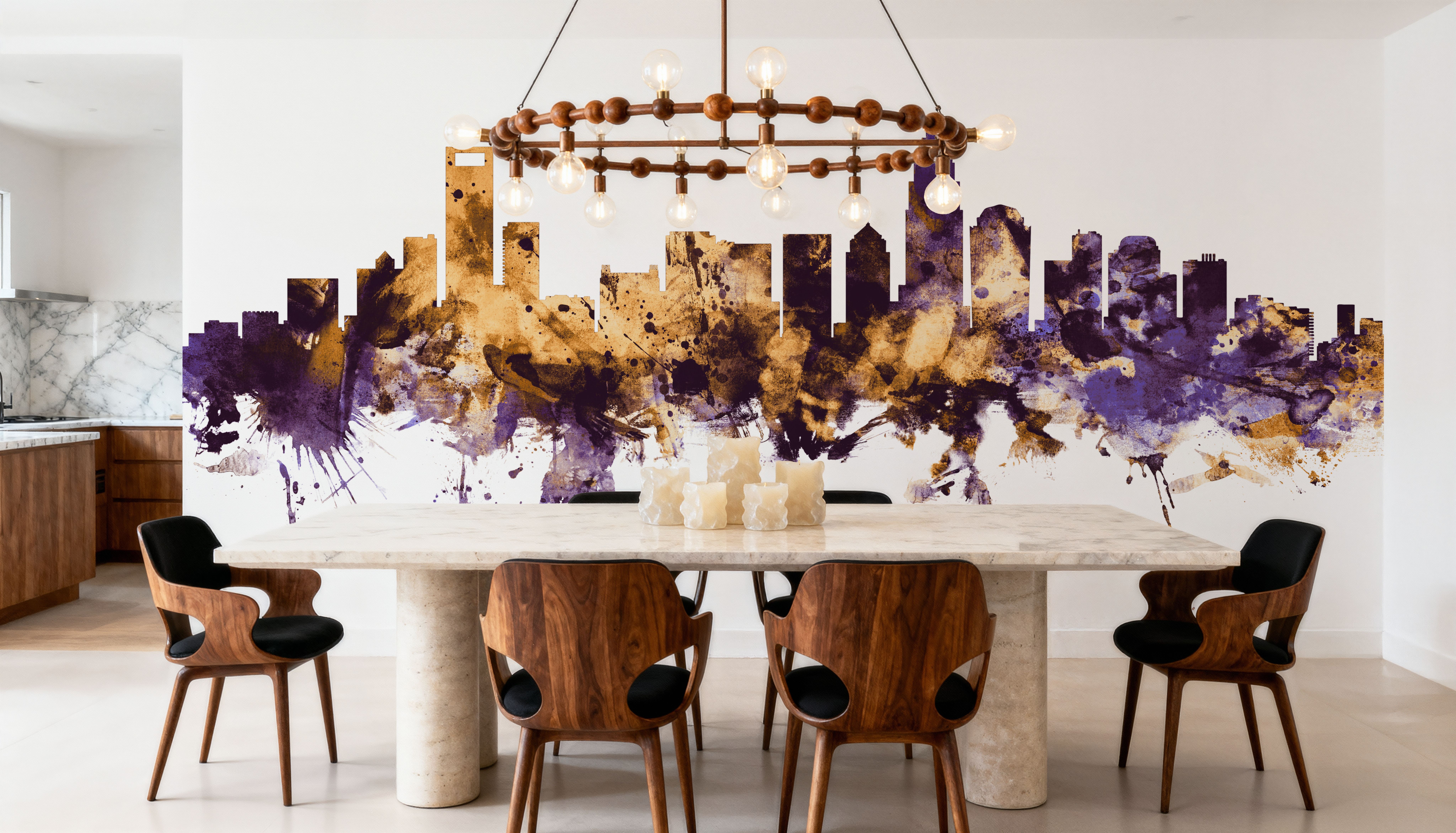 Charlotte North Carolina Skyline Purple & Gold