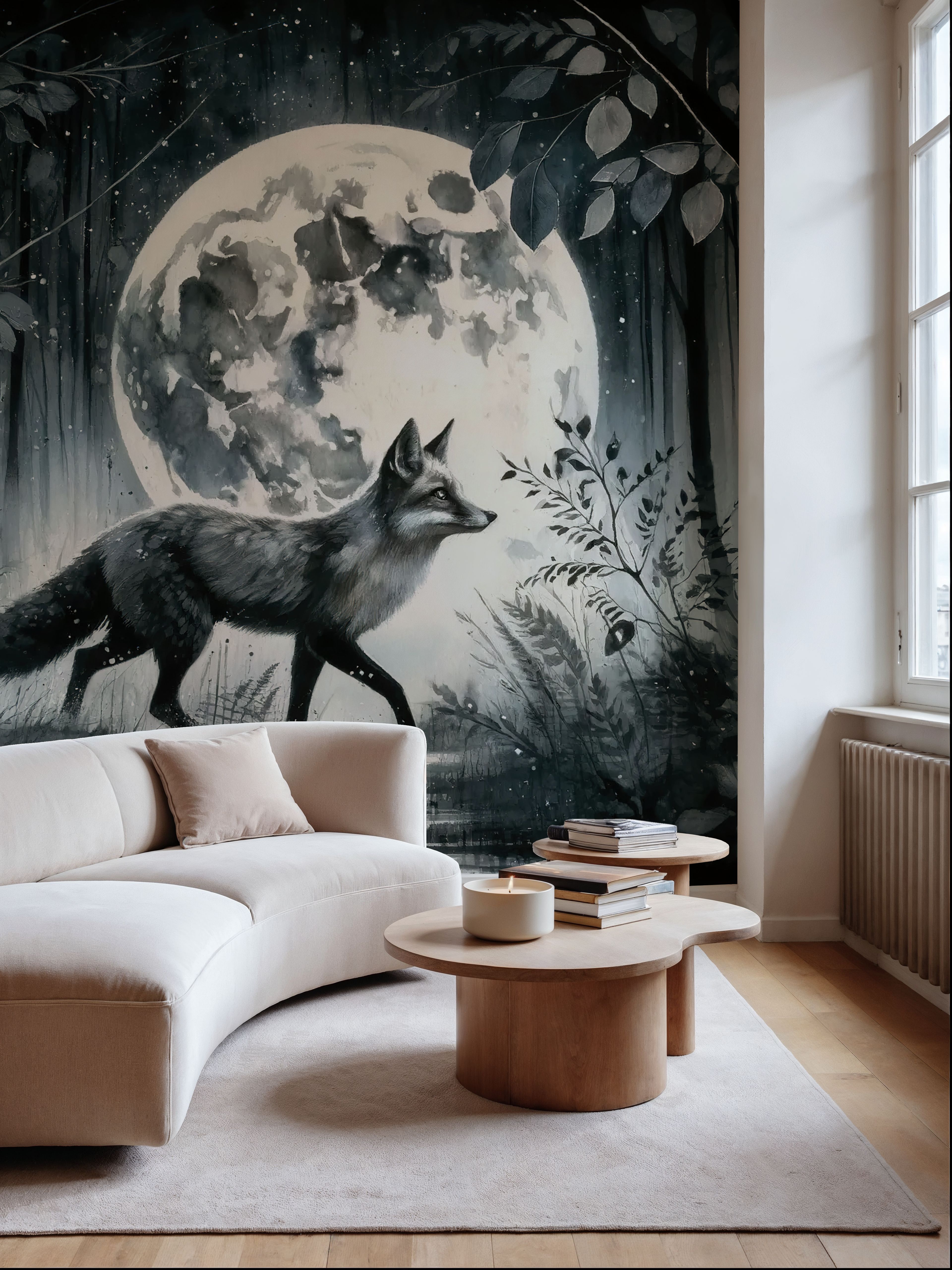 Moonlit Solitude in the Midnight Forest