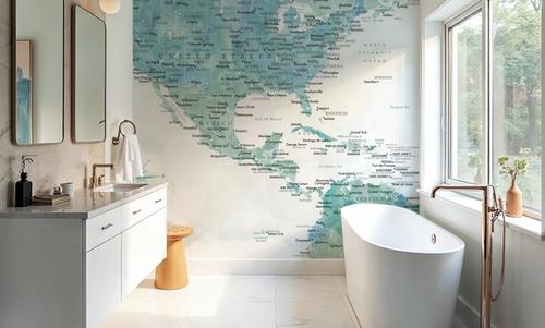 US Mexico Caribbean Map - Aquamar Wash