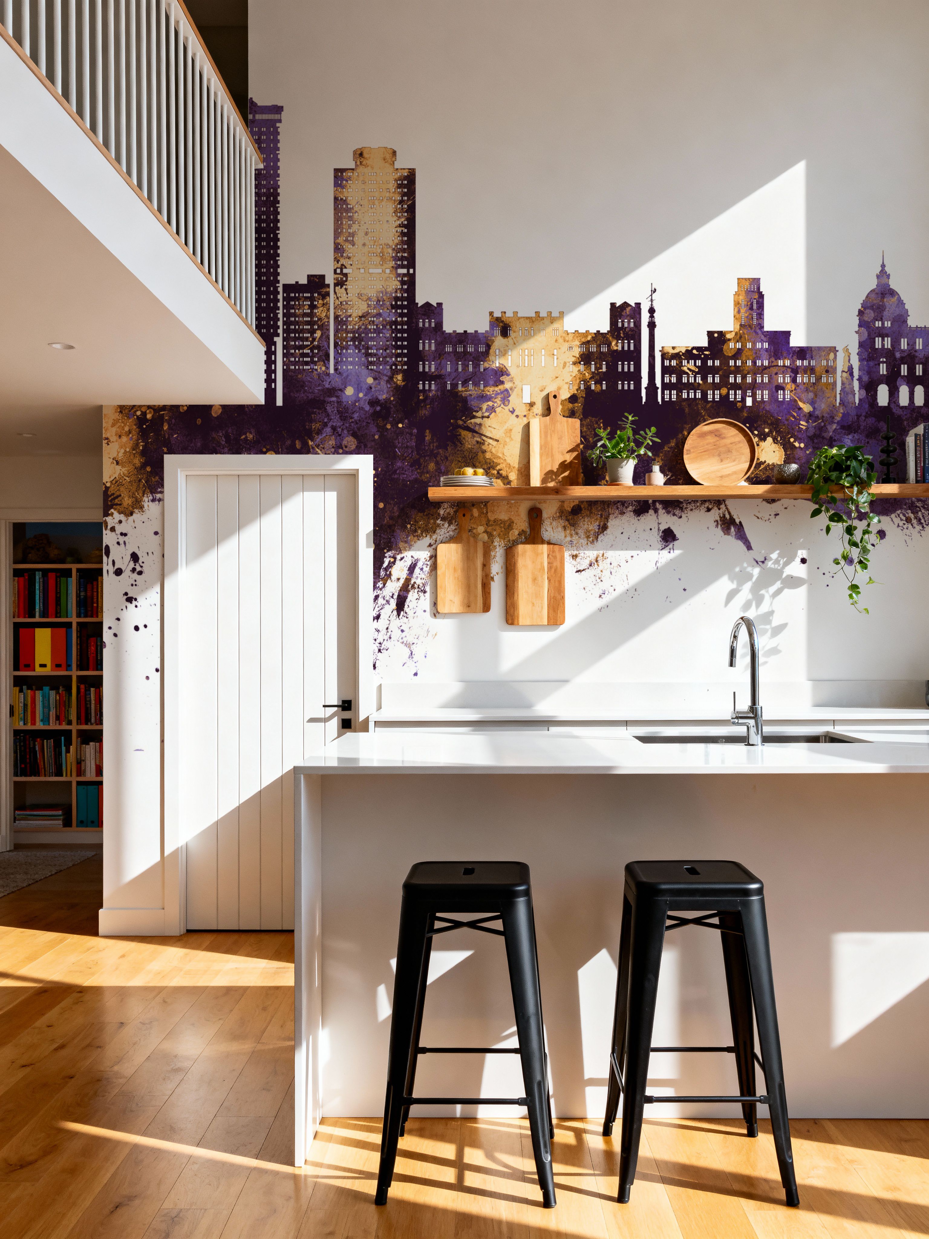 A Coruña Spain Skyline Purple & Gold