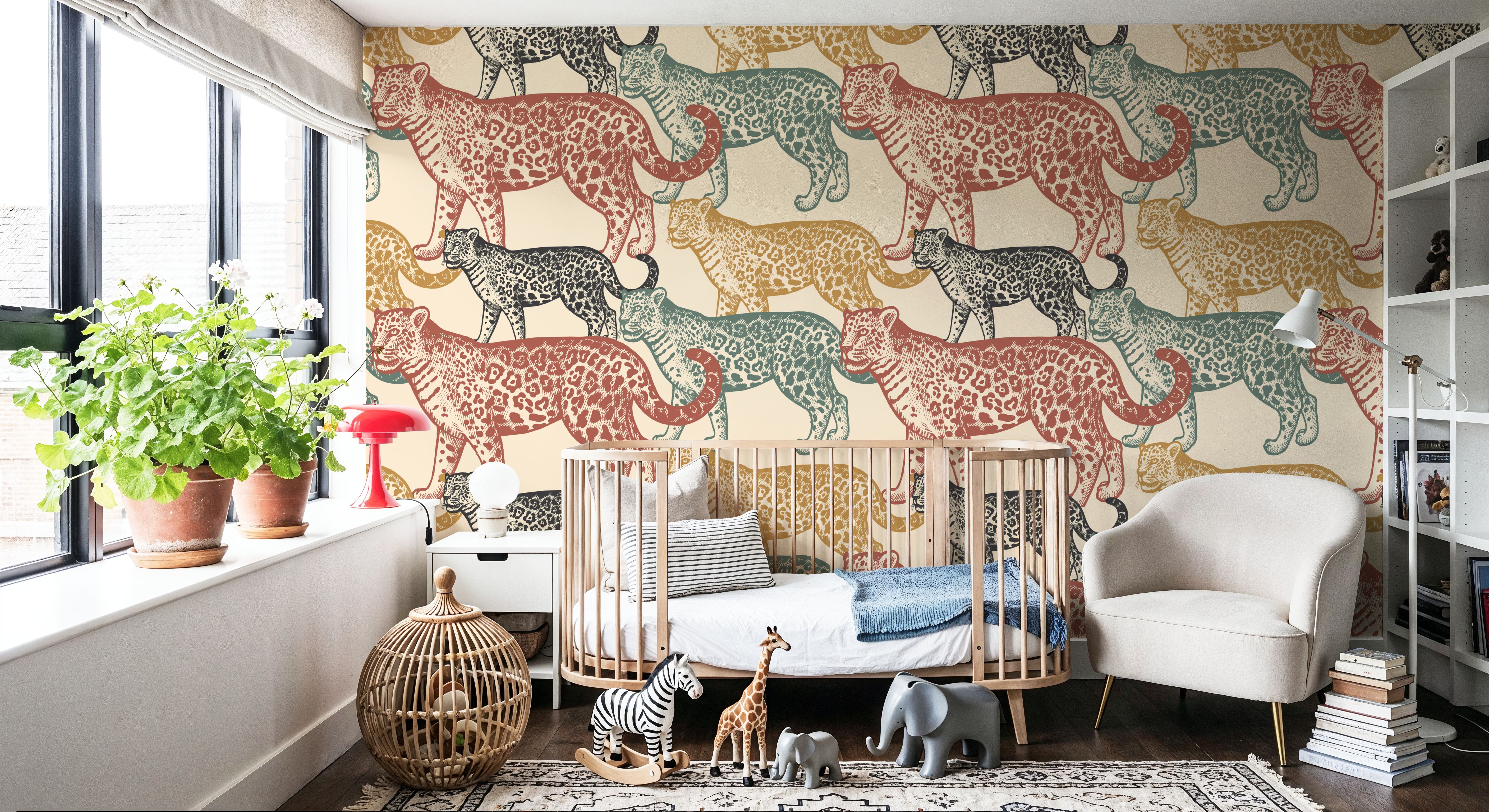 Wallpaper - Roar - Animal print Wild - Red - Dining Room - Wallism US - Premium, Textured or Peel & Stick