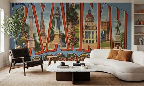 Greetings from Savannah - Screenprint Postcard