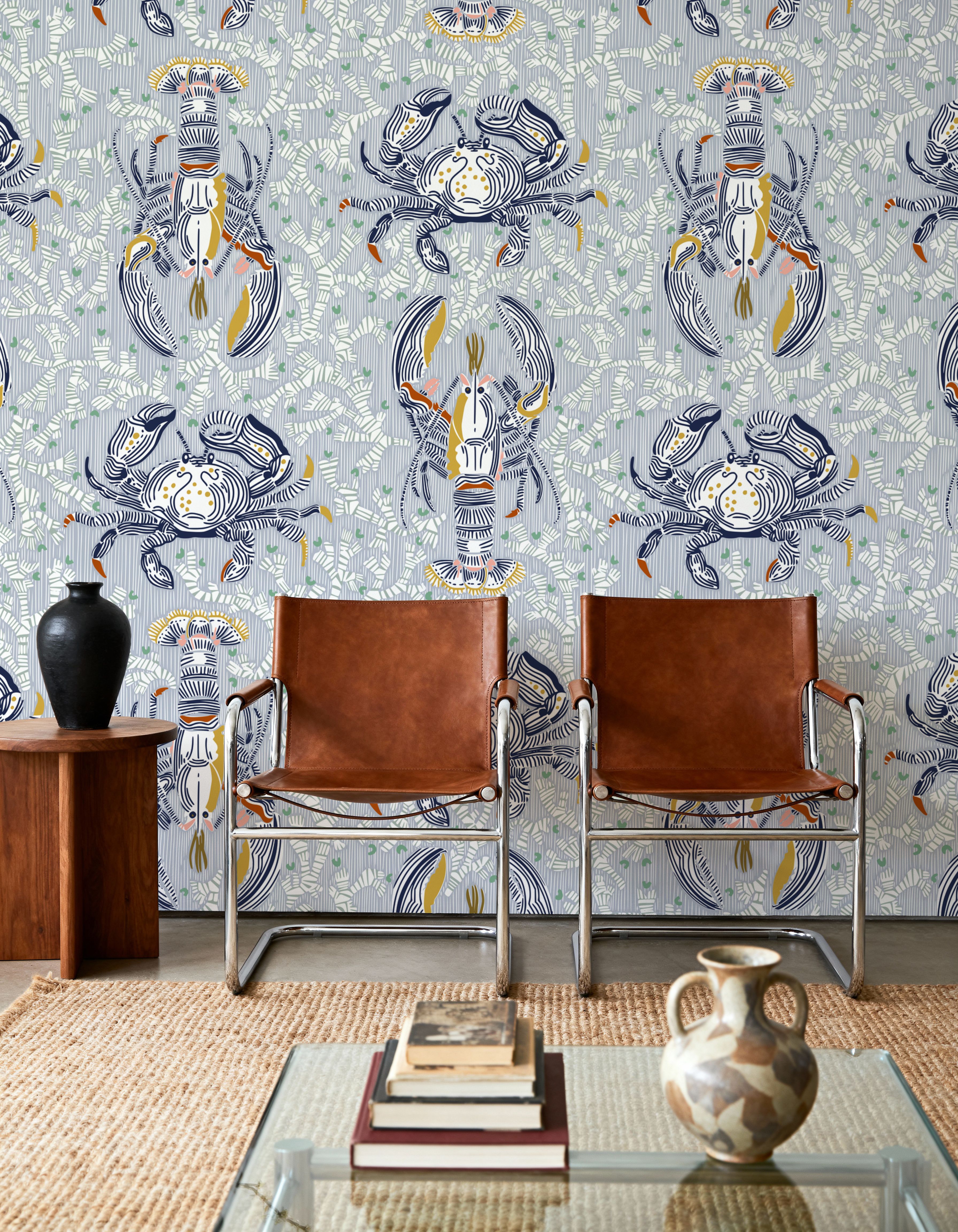 Lobster and Crab Coastal Nostalgia, Grey