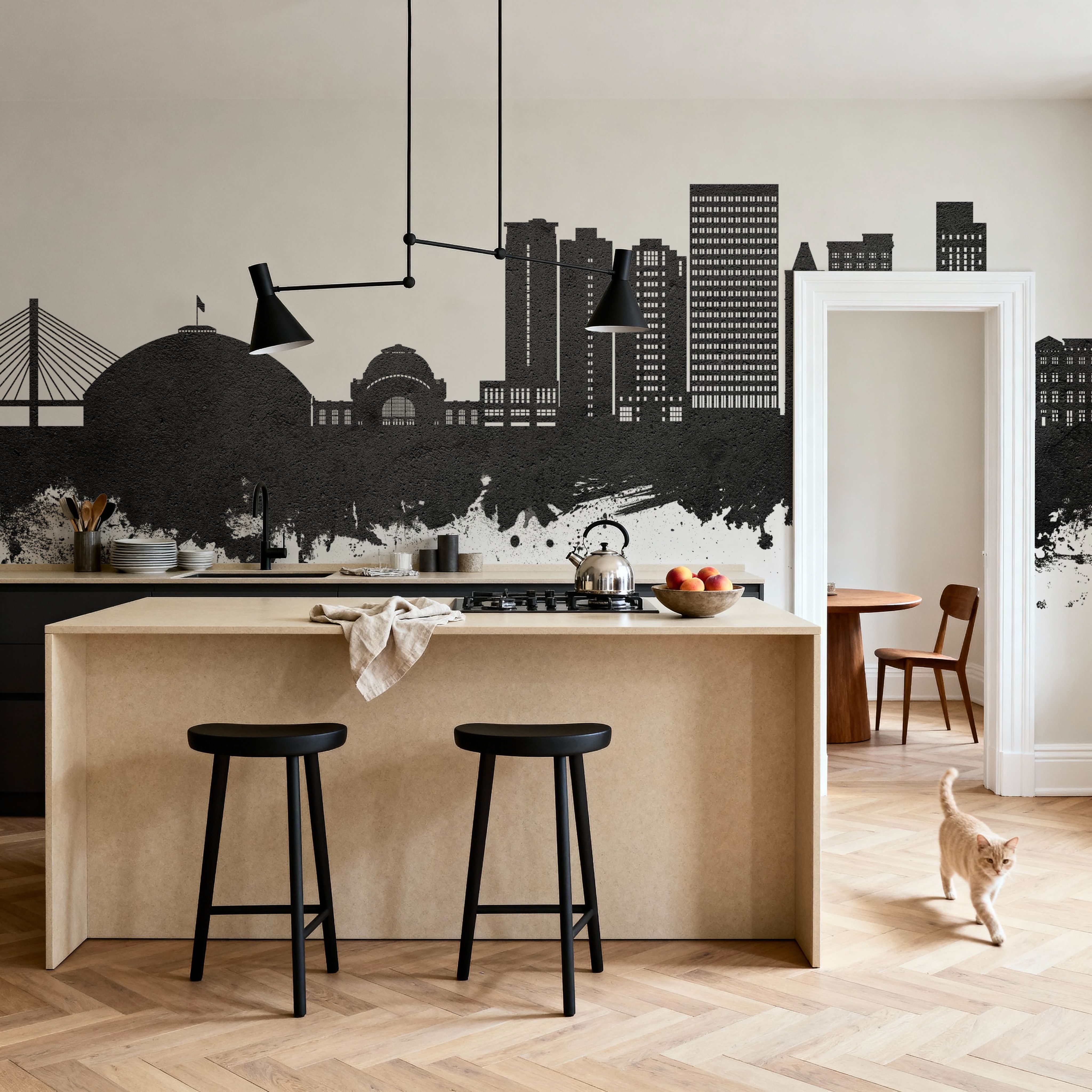 Tacoma Washington Skyline Black & White