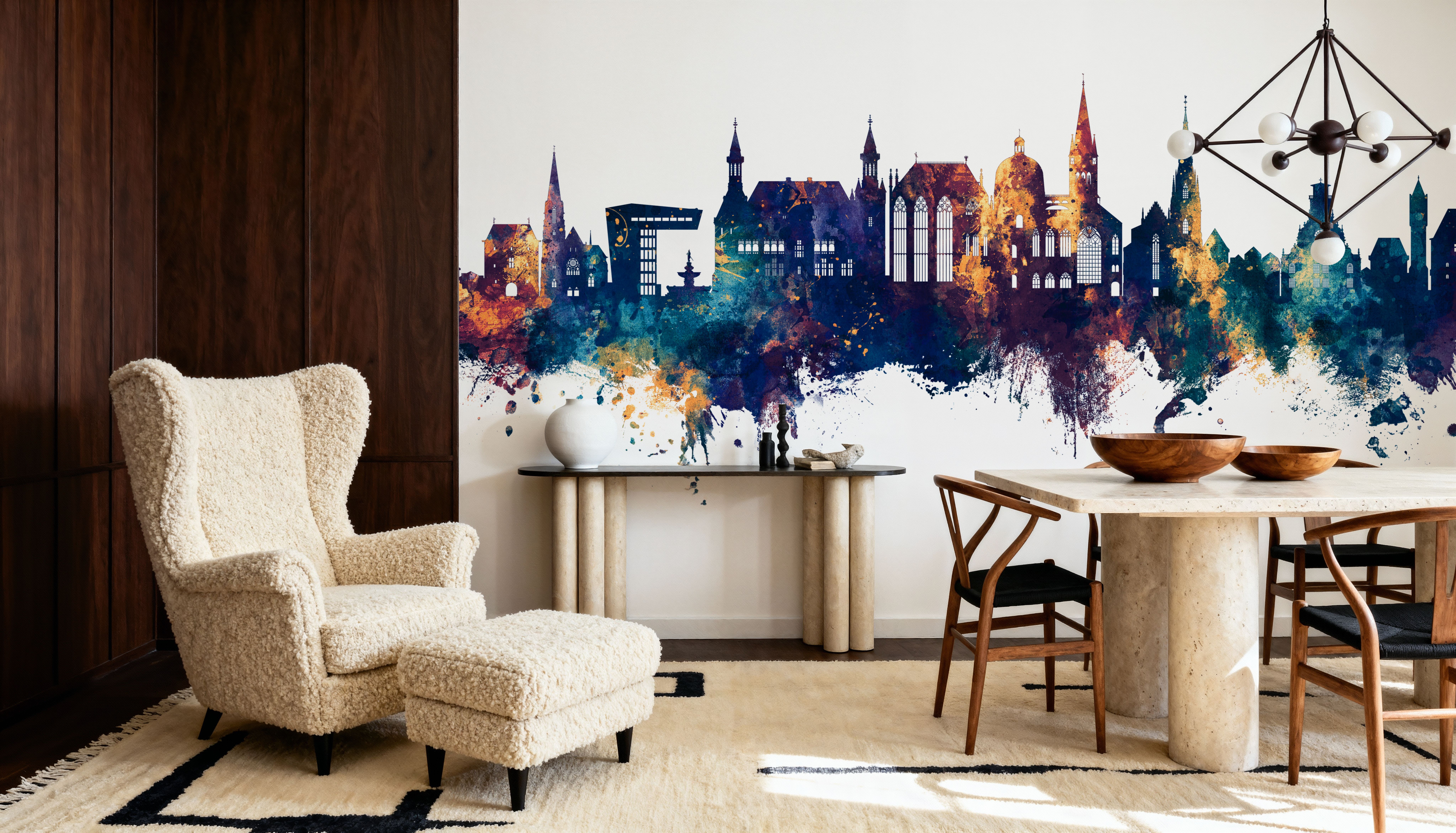 Aachen Germany Skyline Blue & Bronze