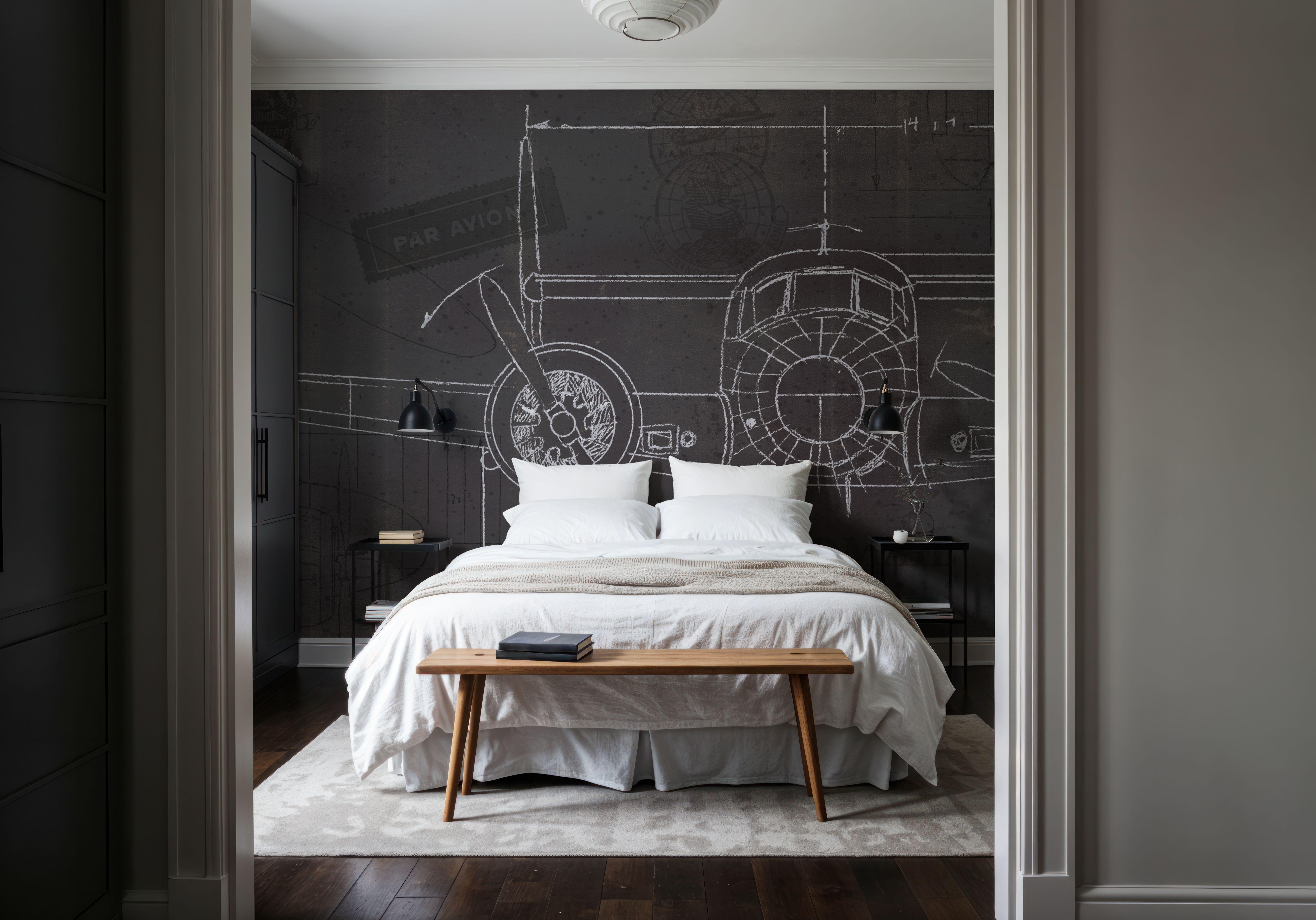 Plane Blueprint I, Wallpaper