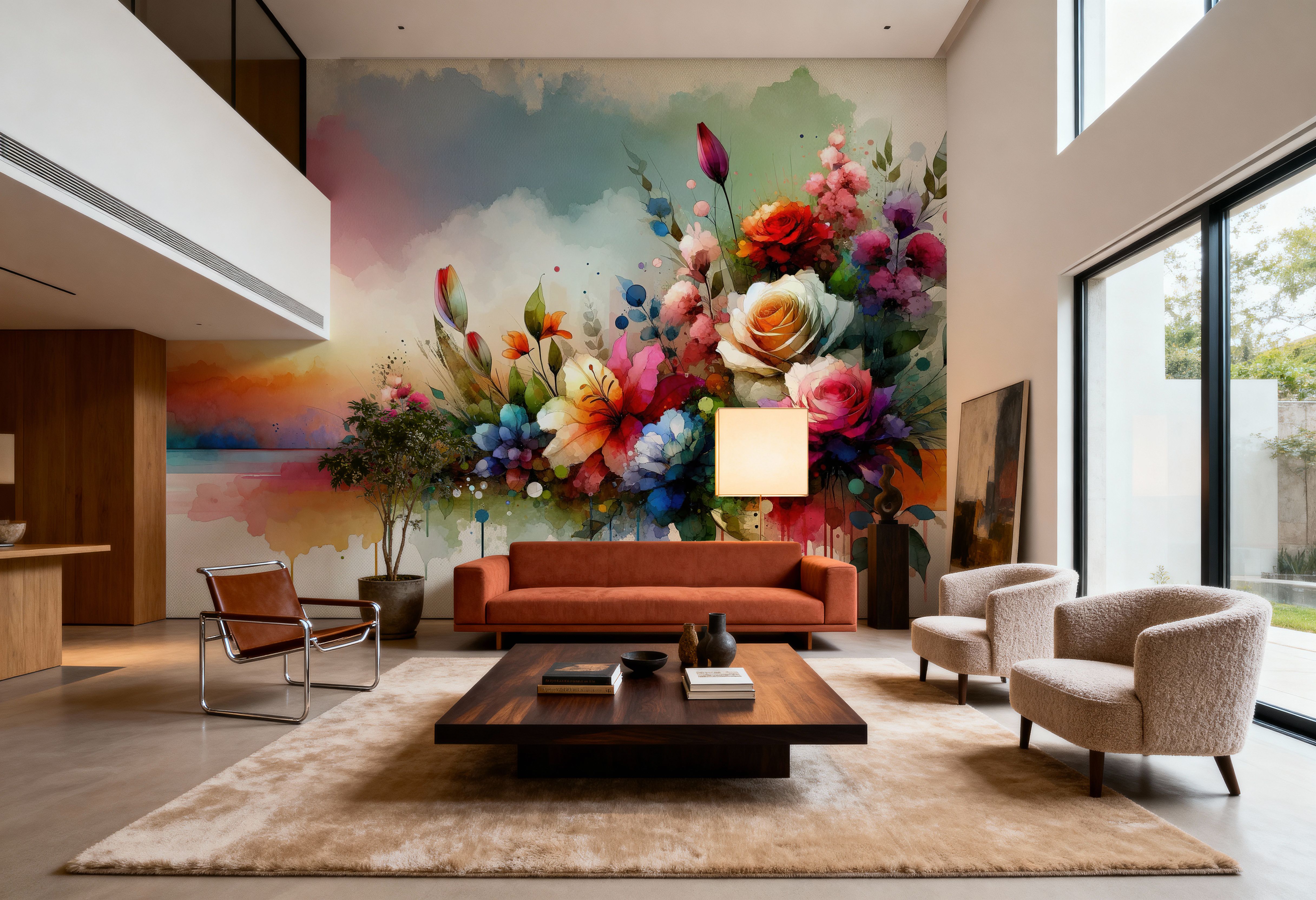 Watercolor Modern Artistic Garden