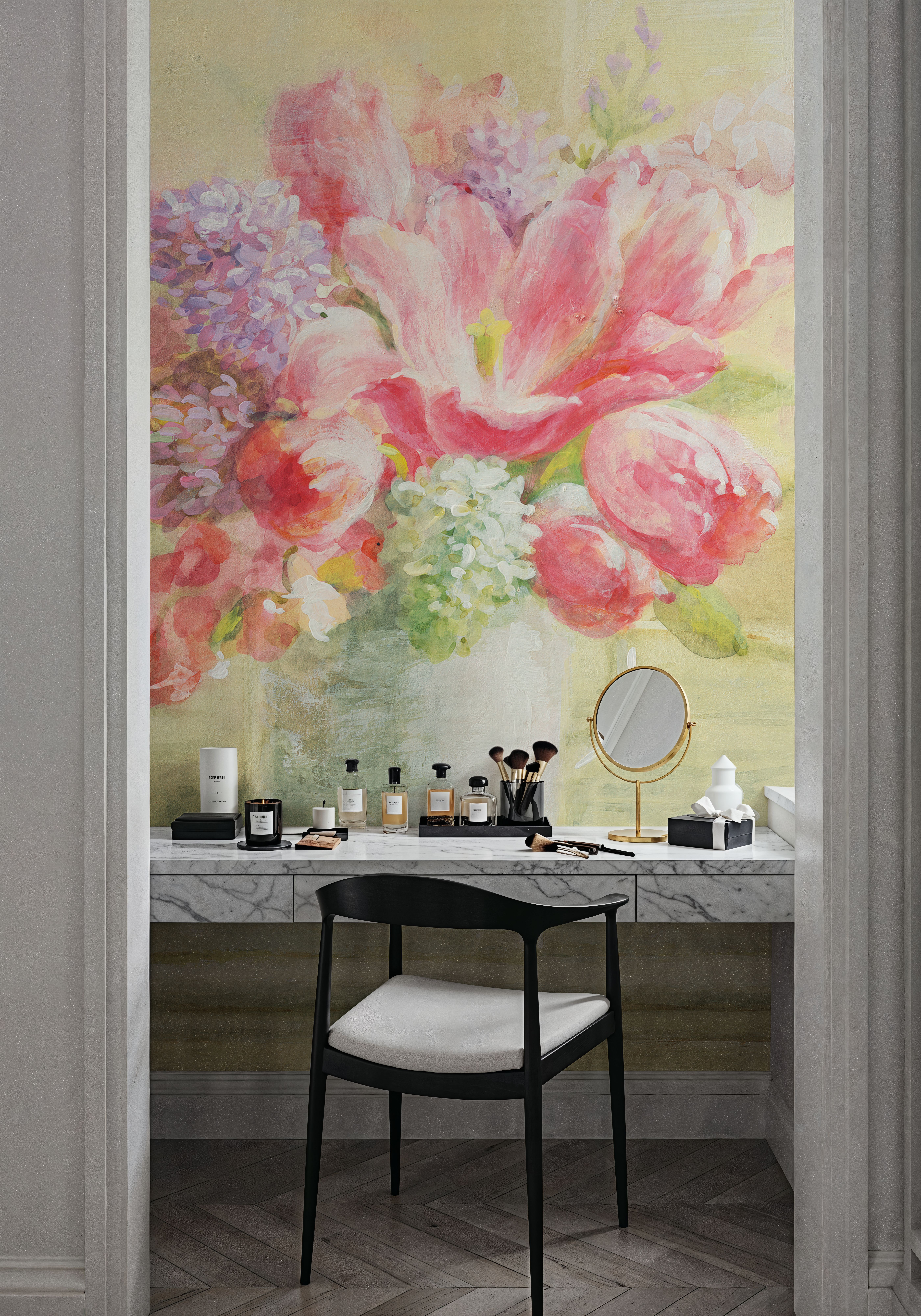 Tulips and Hyacinths on White