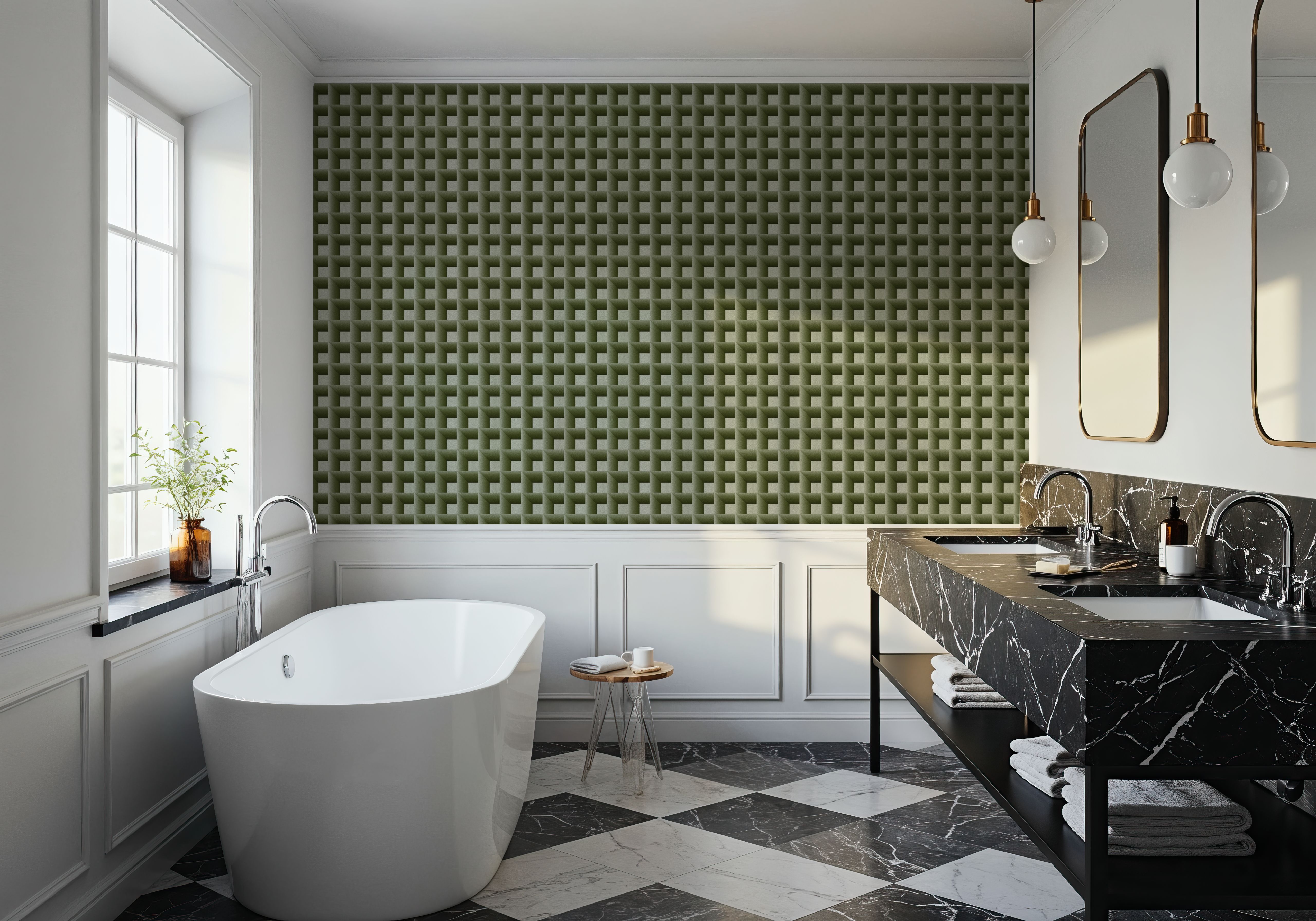 Decorative Cubes, Forest Green