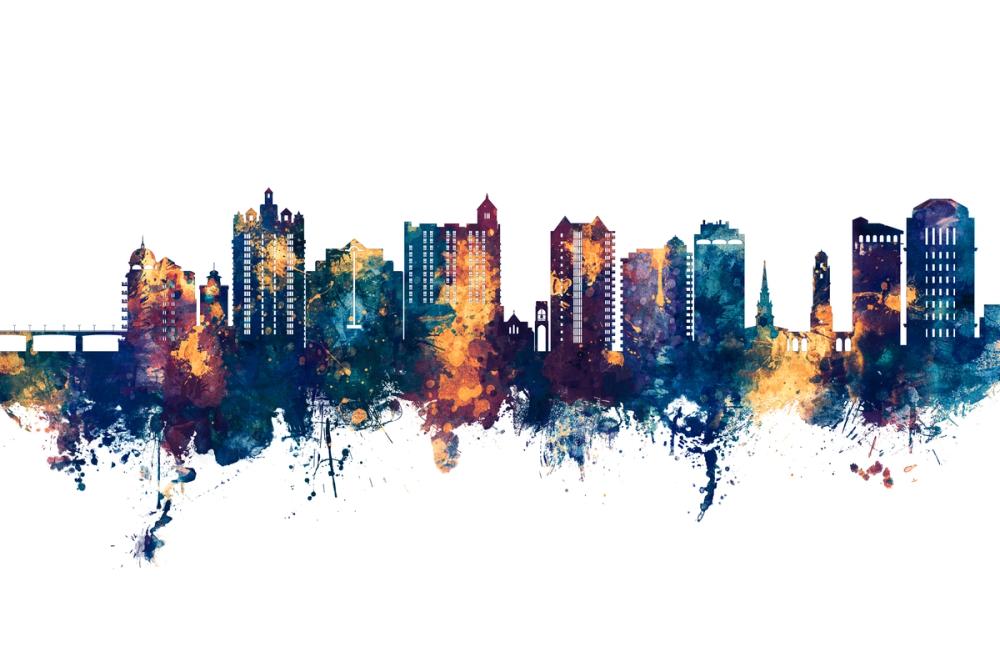 Sarasota Florida Skyline Blue & Bronze