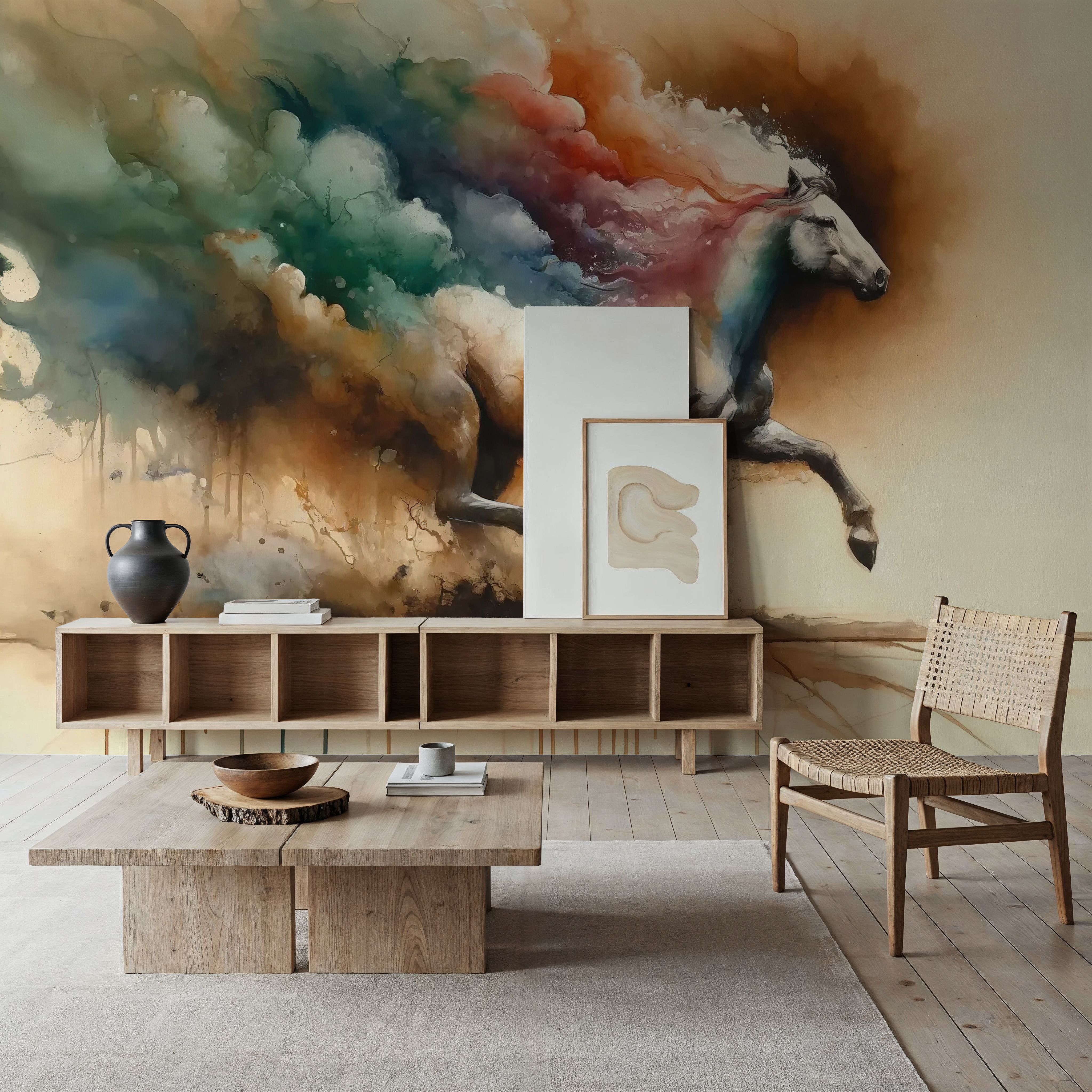 Majestic Horse Emerging from Misty Dreamscape