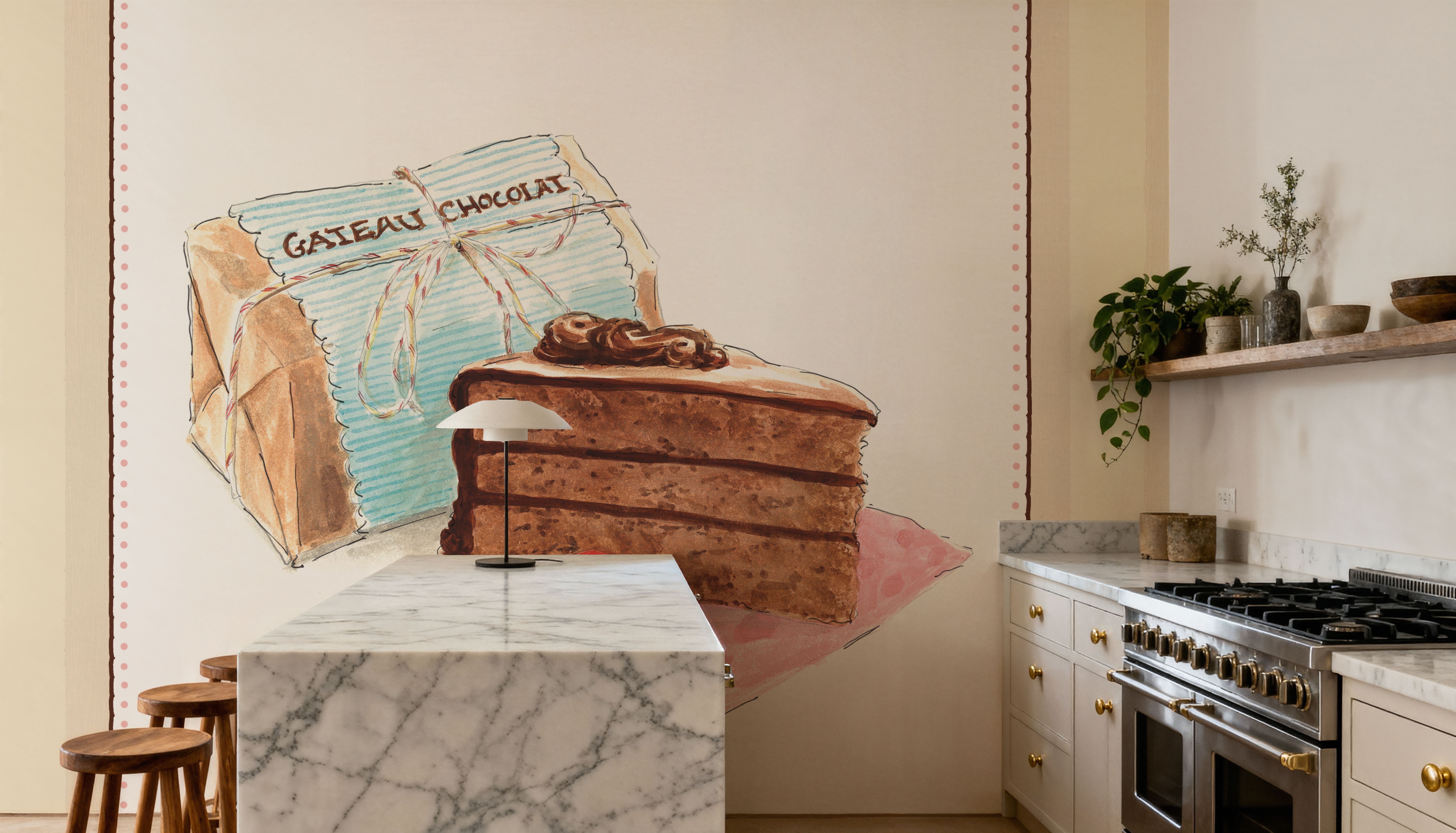 Gateau Chocolate on Stripes