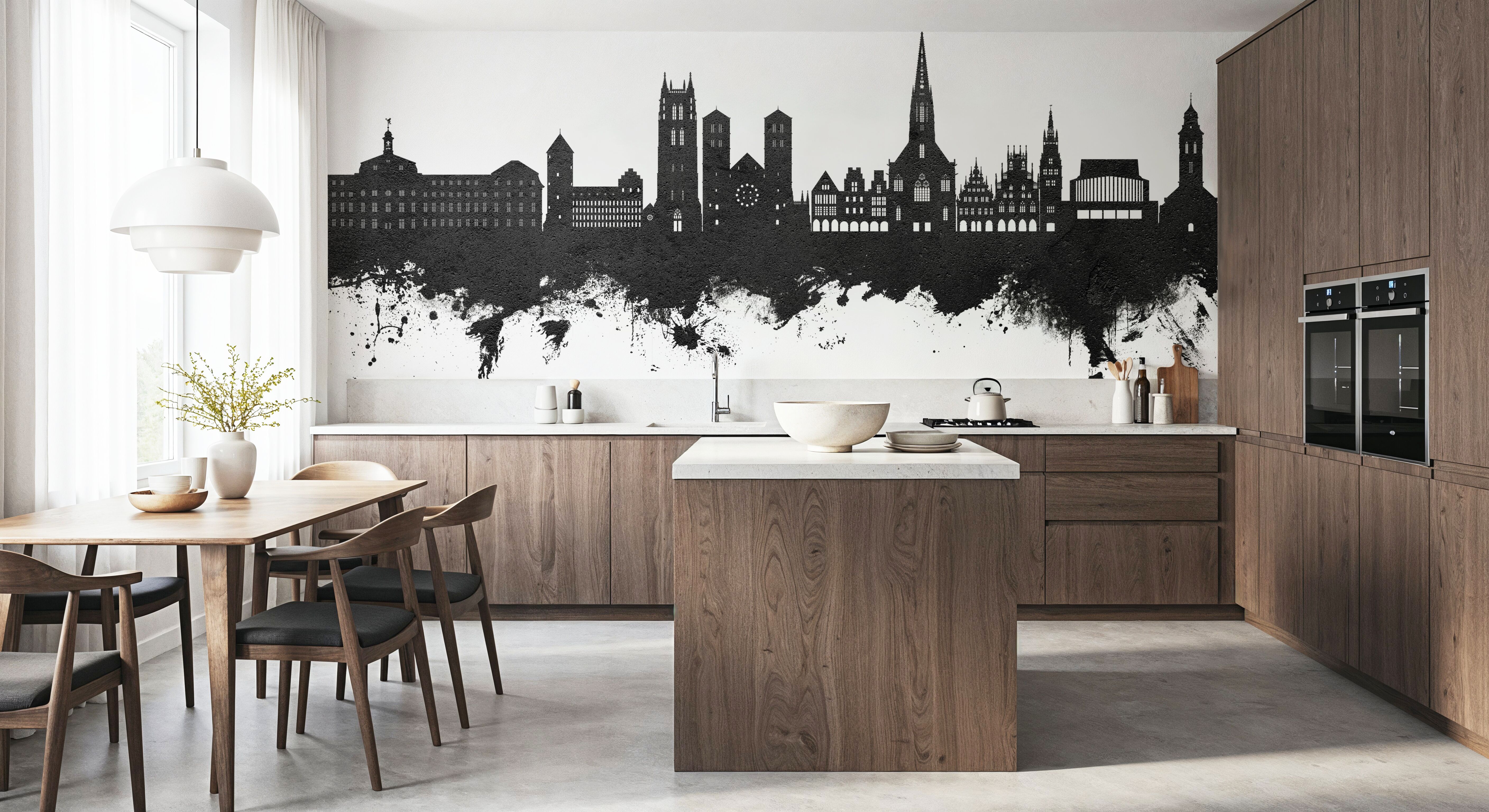 Münster Germany Skyline Black & White