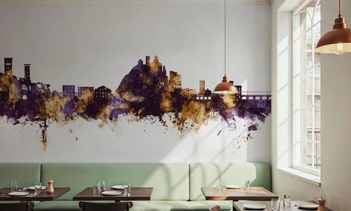 Monterosso al Mare Italy Skyline Purple & Gold