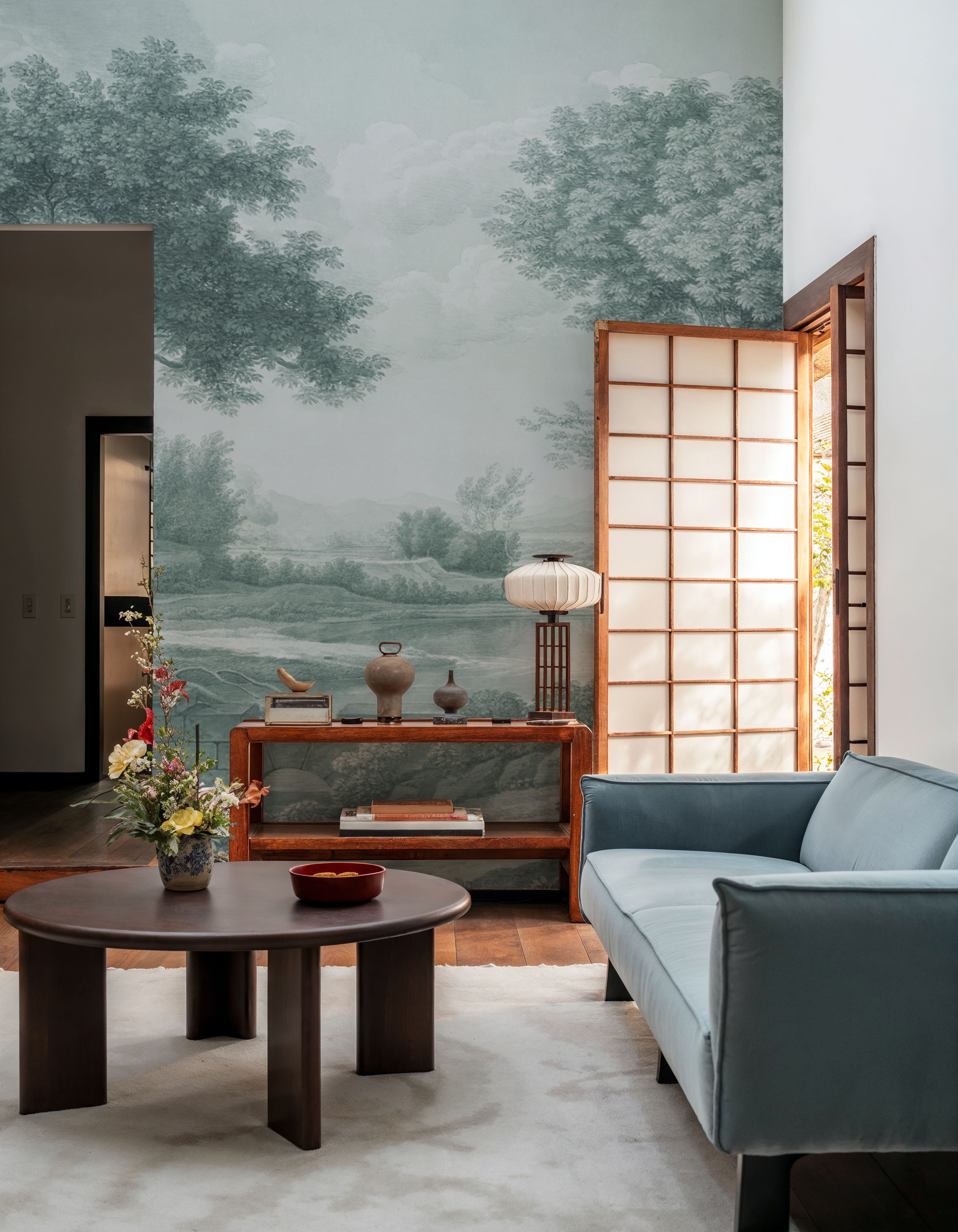 Riverbank Oak Landscape, Forest Green