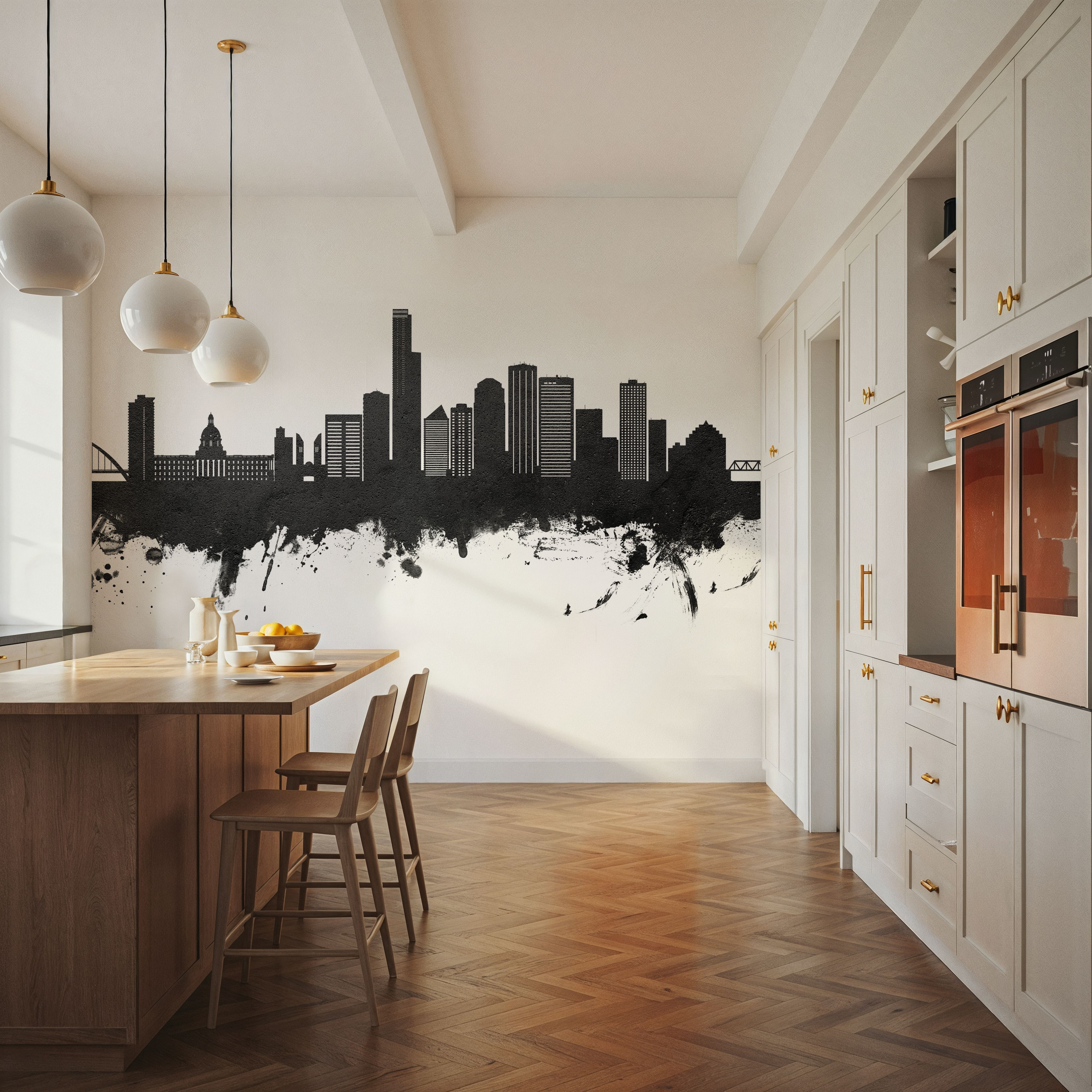 Edmonton Canada Skyline Black & White