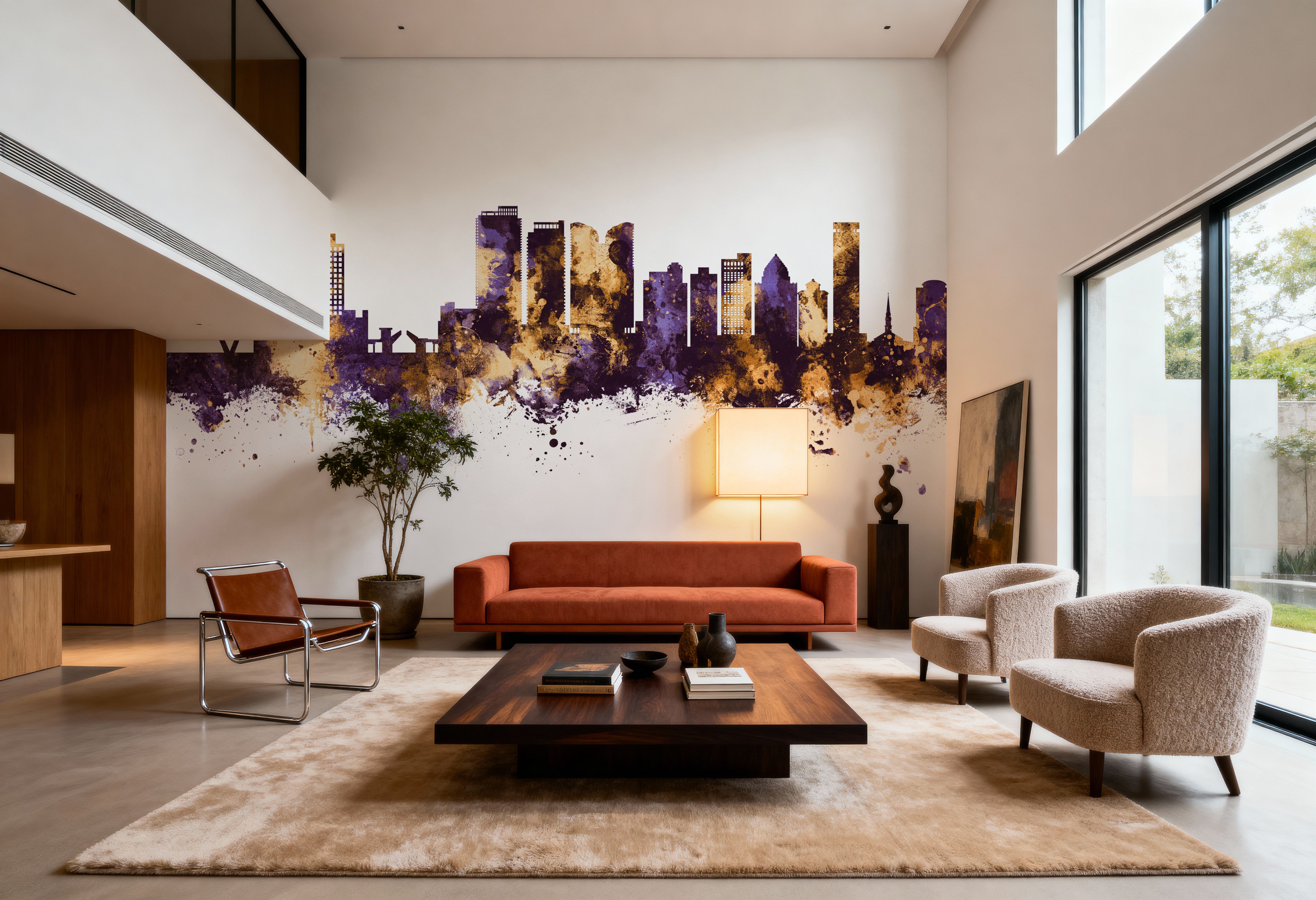 Fort Lauderdale Florida Skyline Purple & Gold, Carte da parati